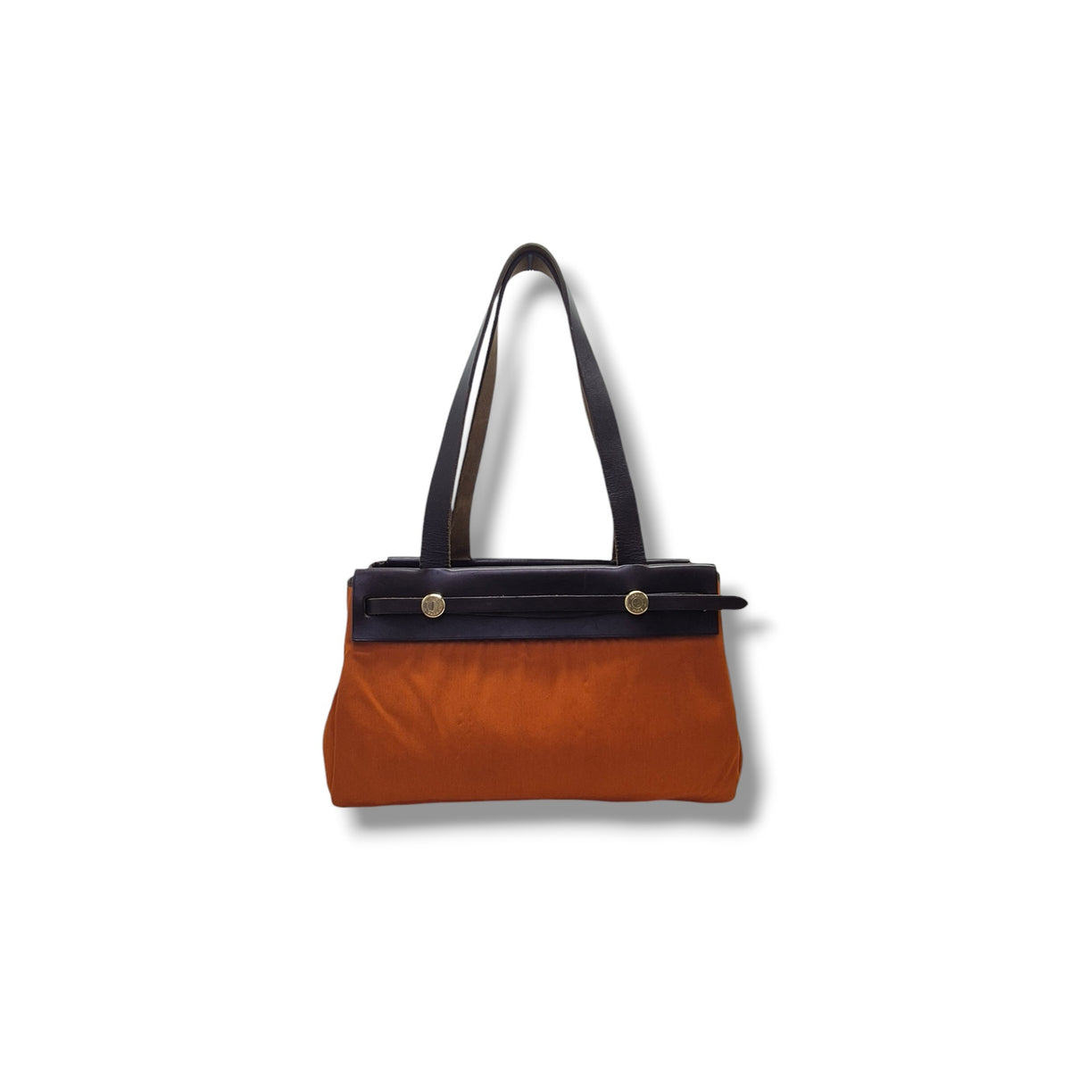 Hermes Herbag Cabas PM Canvas Shoulder Bag Ghw (Orange)