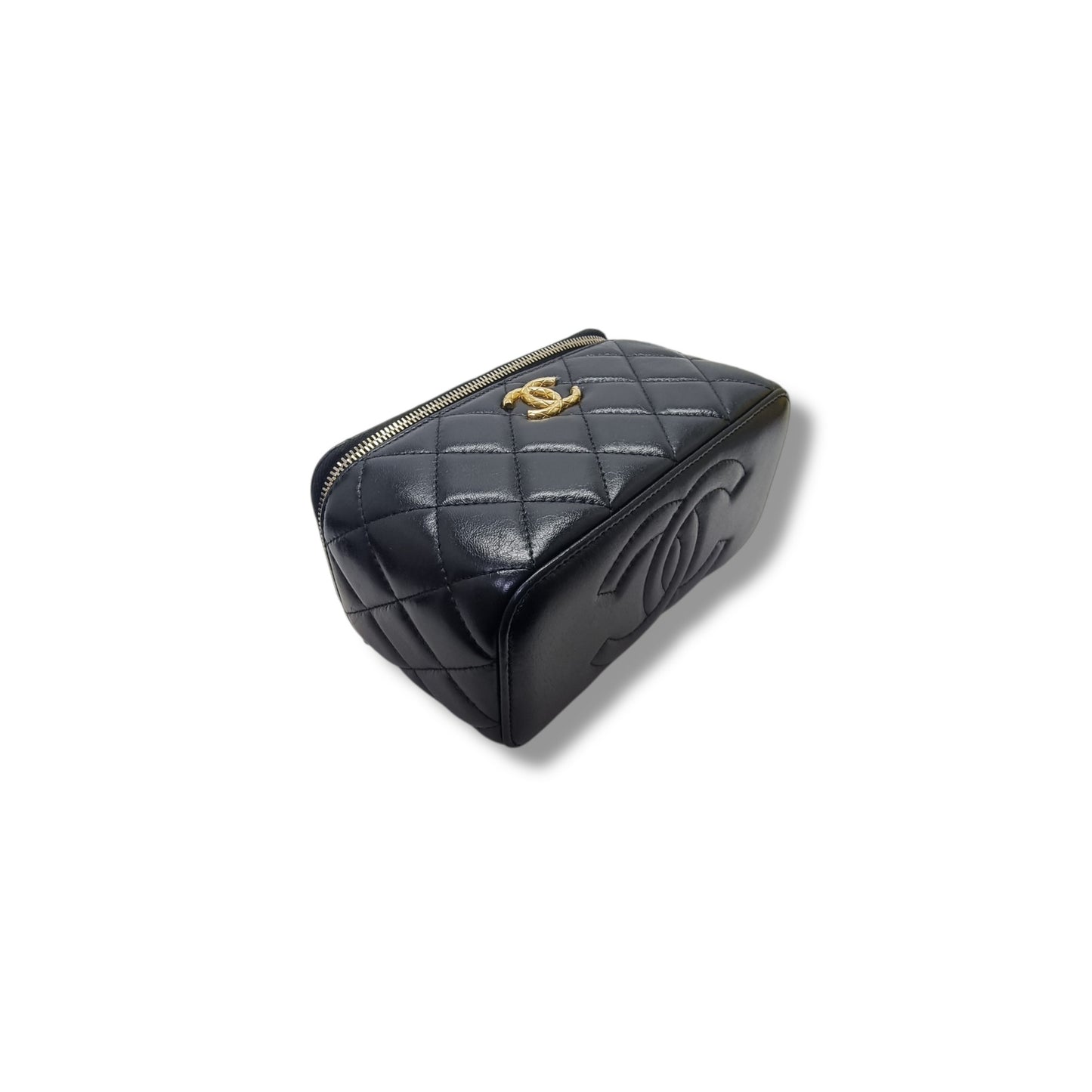 Chanel Vanity Case Lambskin Ghw (Black)