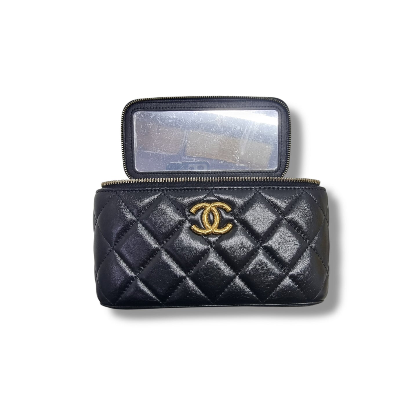 Chanel Vanity Case Lambskin Ghw (Black)
