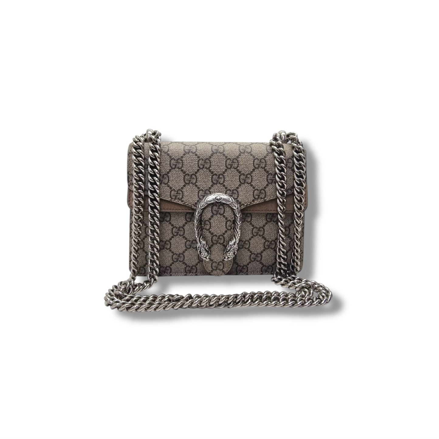 Gucci GG Supreme Dionysus Small Leather Crossbody Shw (Beige/Brown)
