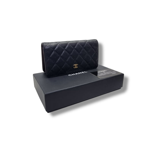 Chanel Bifold Wallet Caviar Ghw (Black)