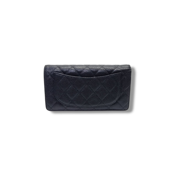 Chanel Bifold Wallet Caviar Ghw (Black)
