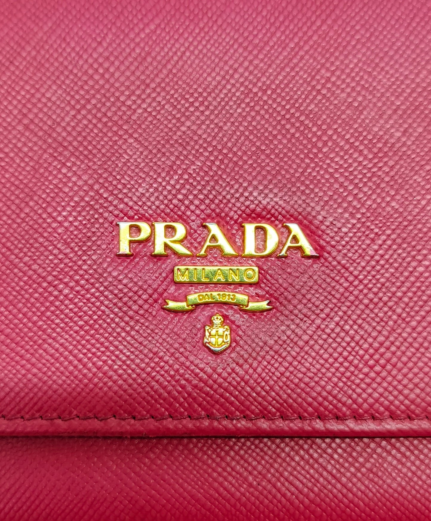 Prada 1M1290 Wallet On Chain Saffiano Leather Ghw (Pink)