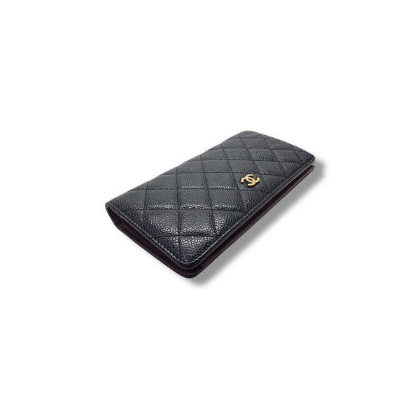 Chanel Bifold Wallet Caviar Ghw (Black)