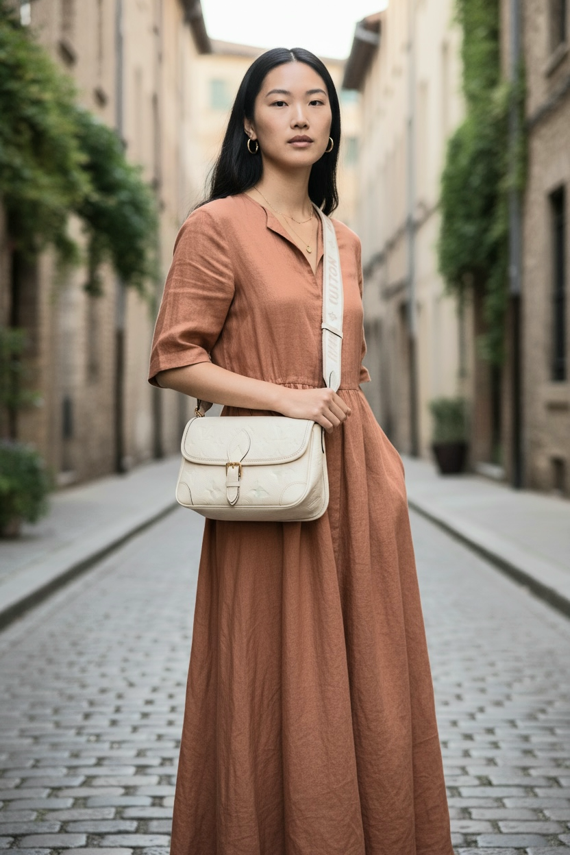 Louis Vuitton Diane PM Monogram Empreinte Creme Ghw