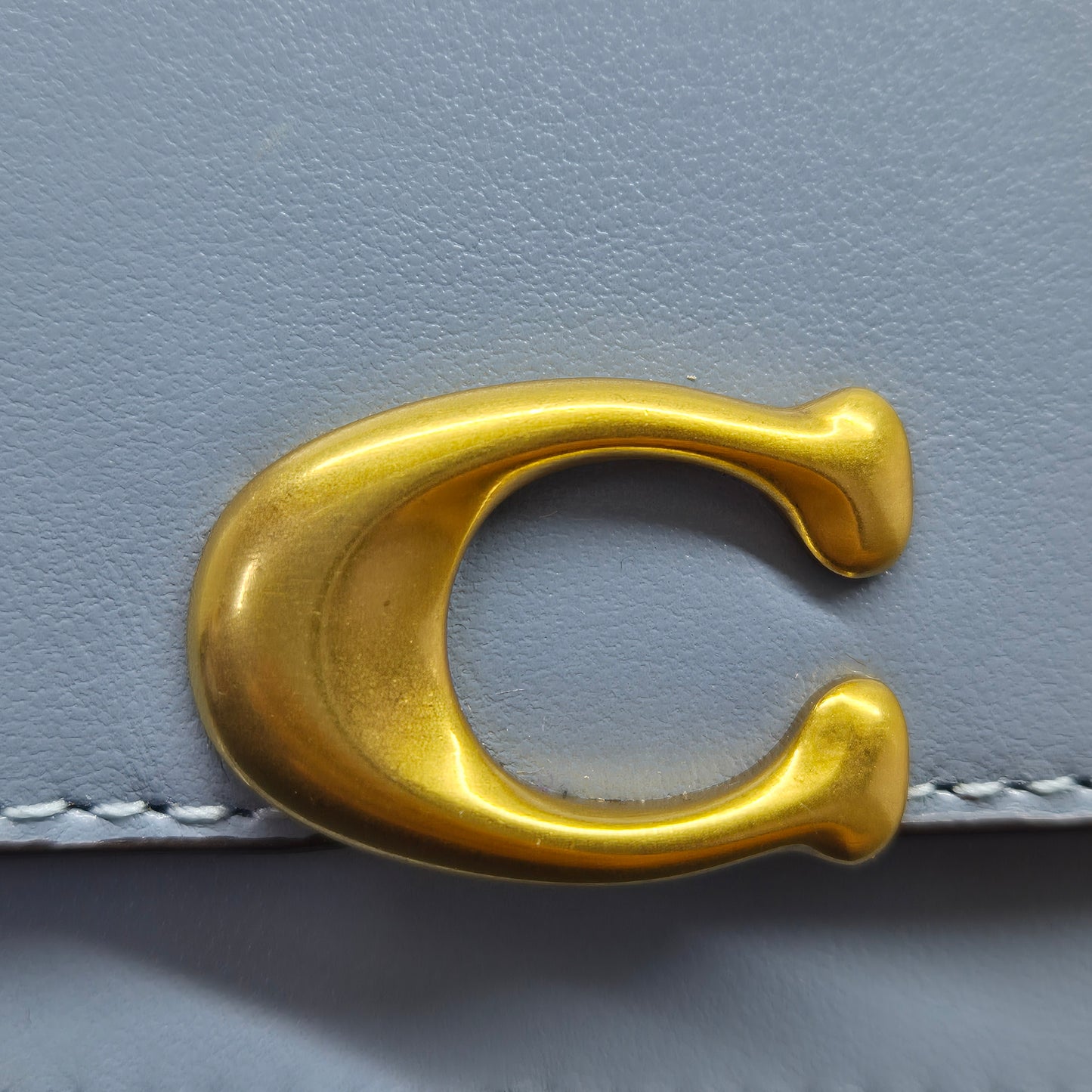 Coach Bandit Leather Card Case Leather Ghw (Blue)