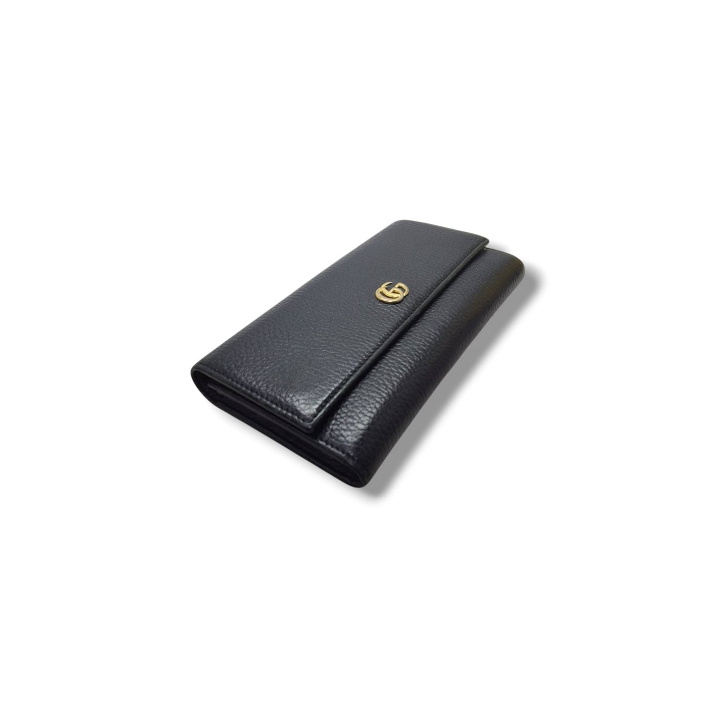 Gucci GG Marmont Continental Wallet Ghw (Black)