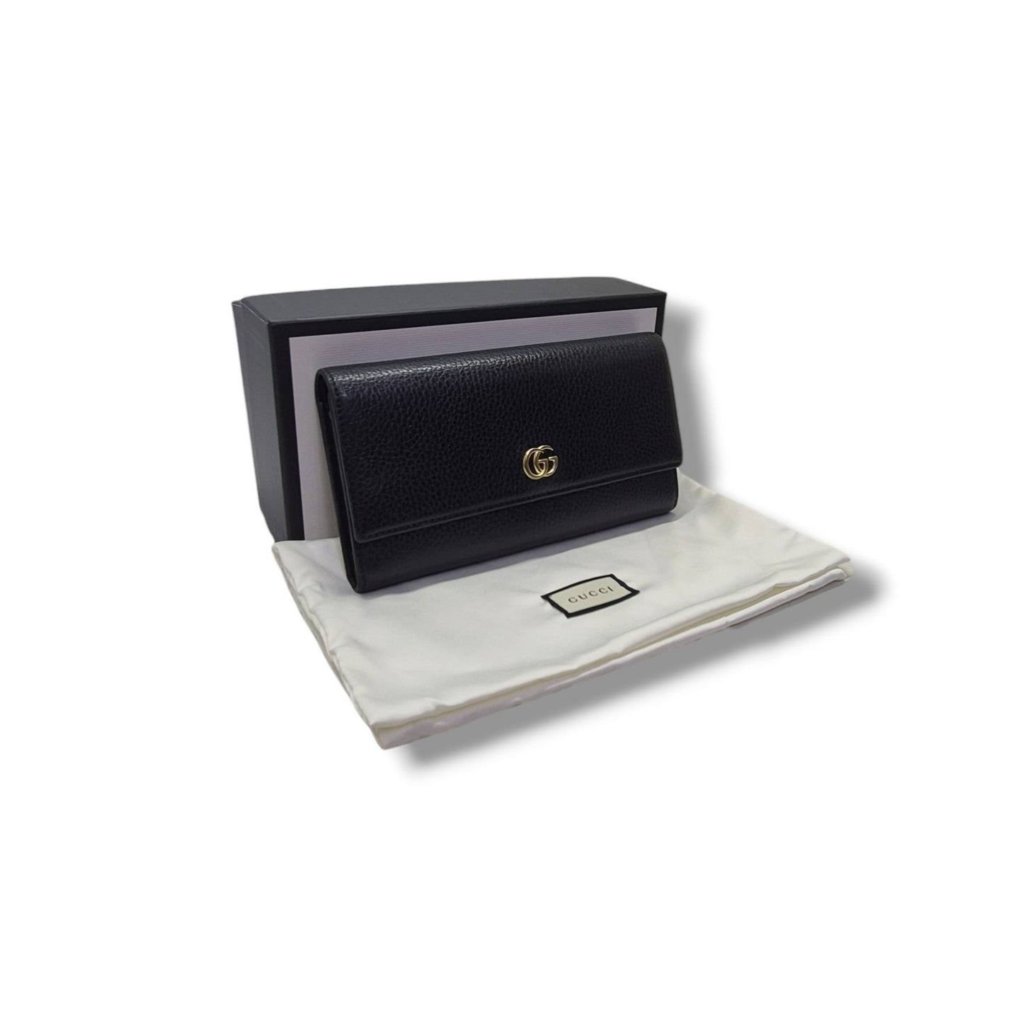 Gucci GG Marmont Continental Wallet Ghw (Black)