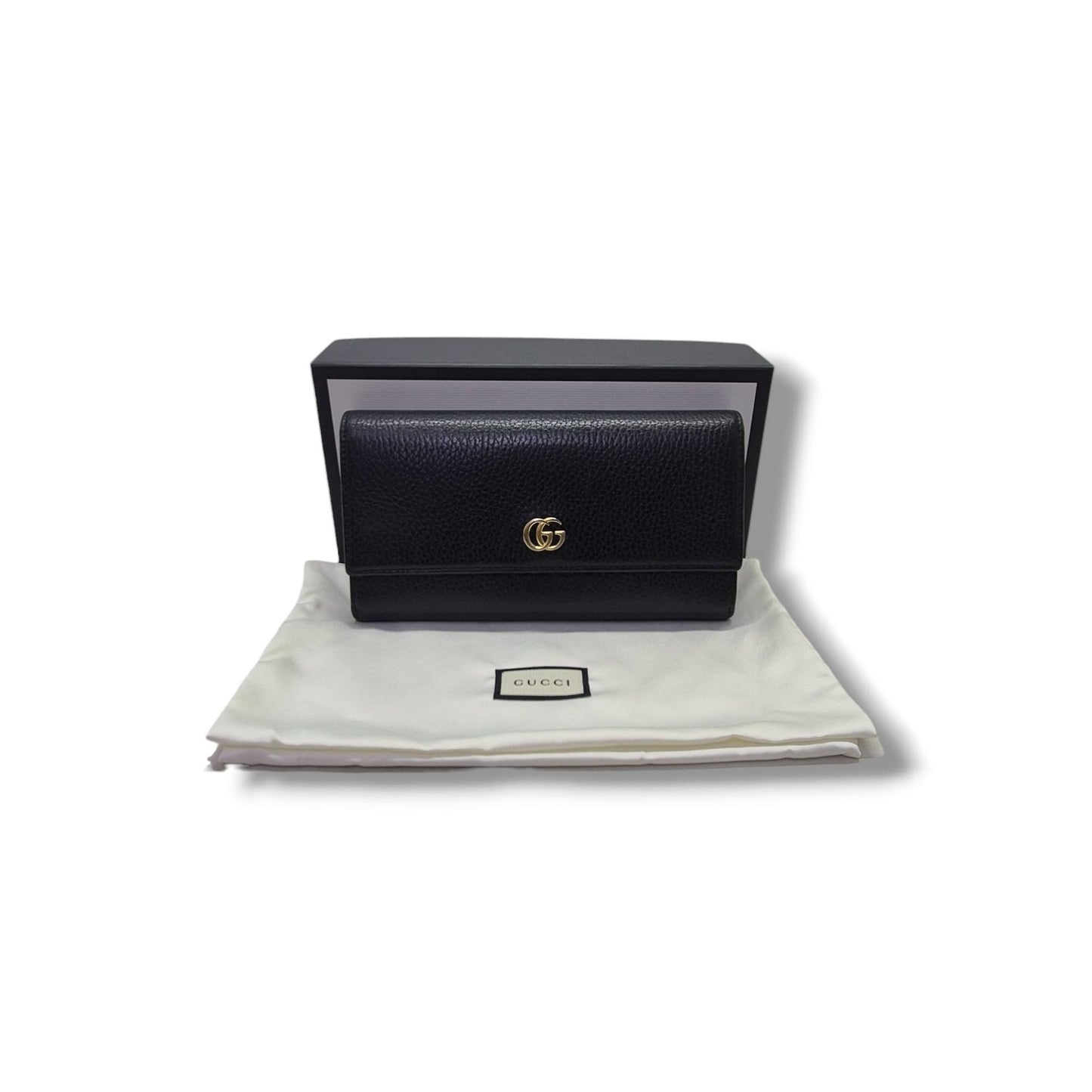 Gucci GG Marmont Continental Wallet Ghw (Black)