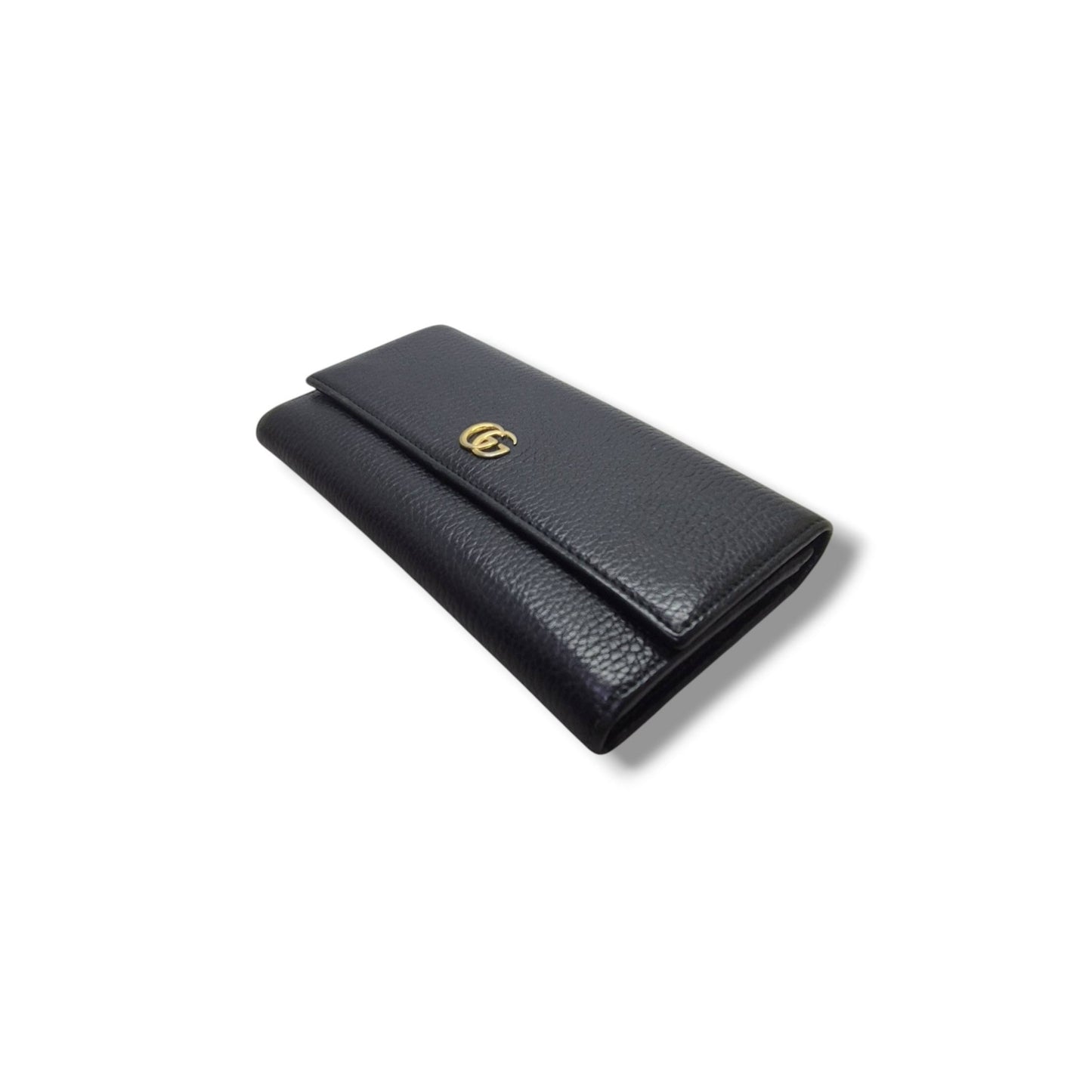 Gucci GG Marmont Continental Wallet Ghw (Black)