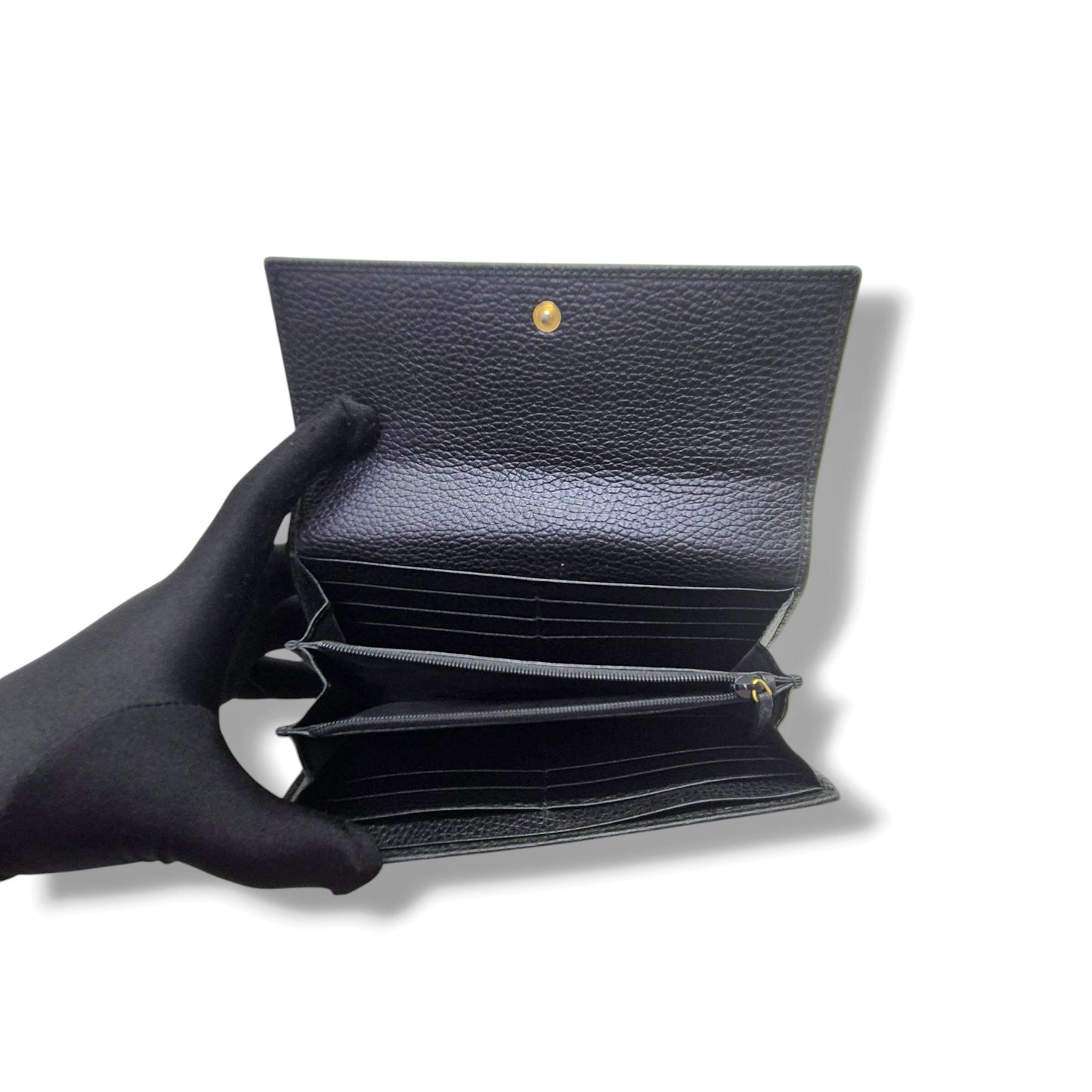 Gucci GG Marmont Continental Wallet Ghw (Black)