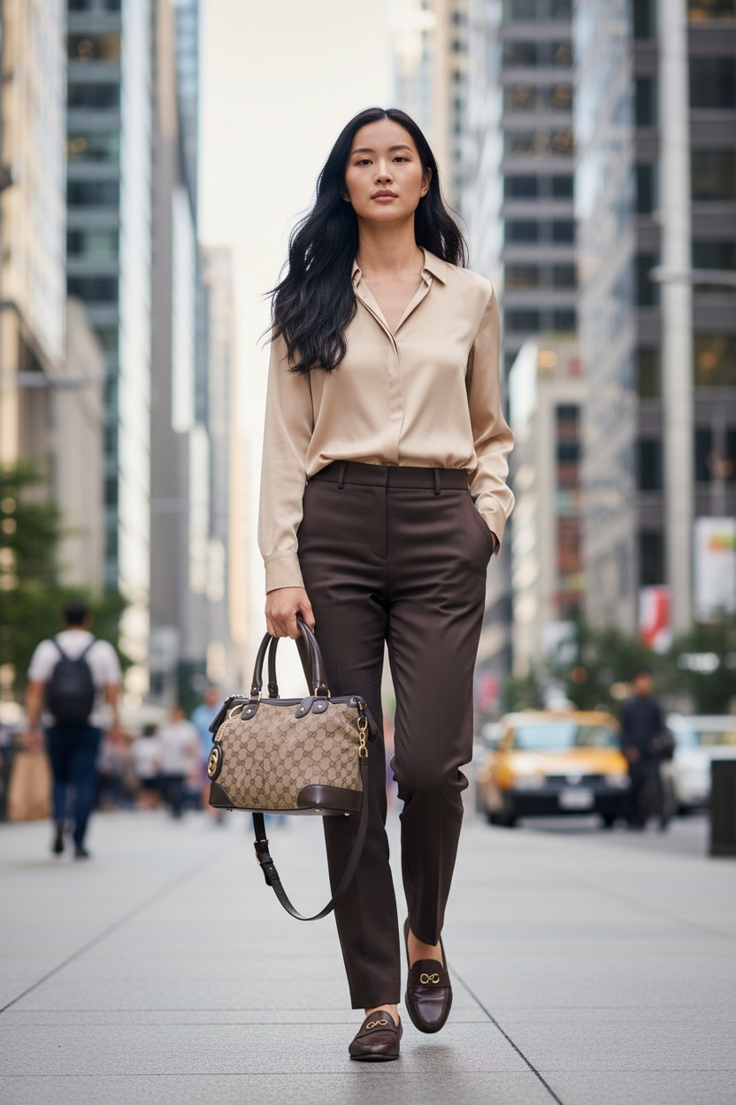 Gucci GG Sukey Canvas Tote Bag Ghw ( Beige/Brown)