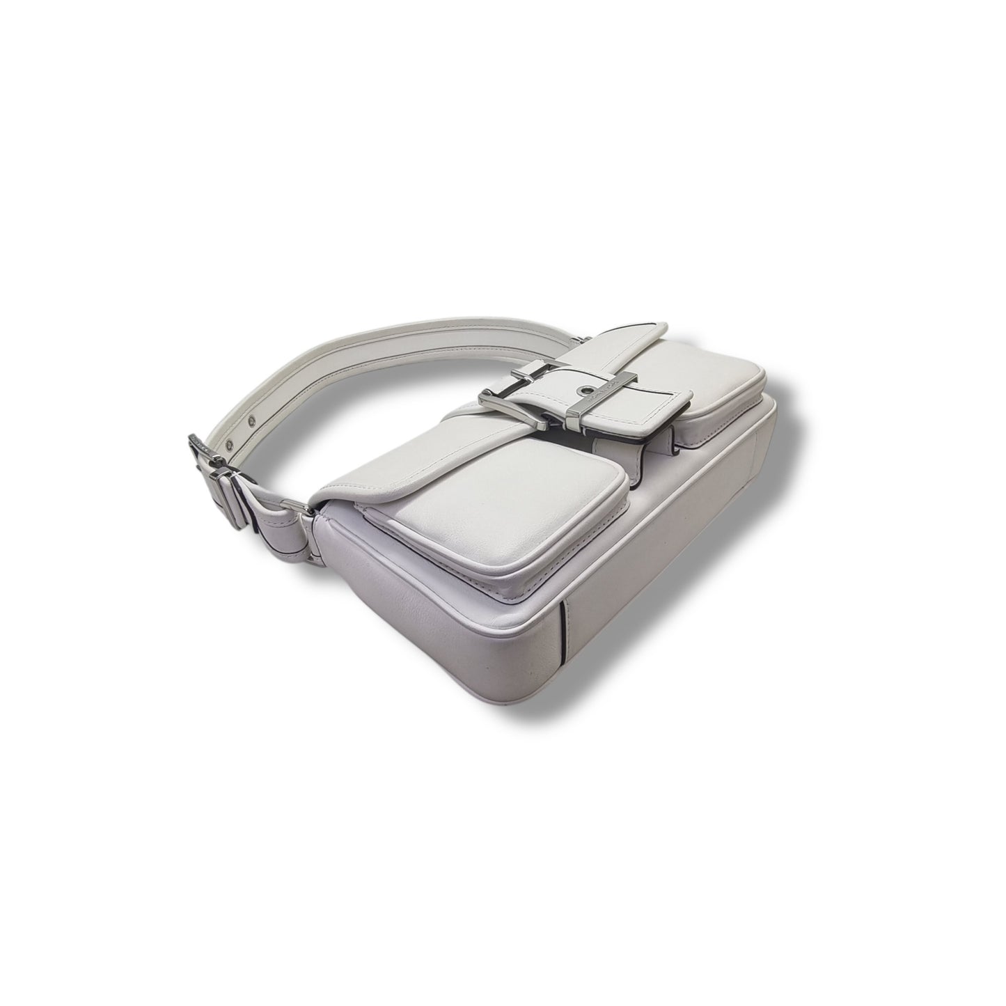 Micheal Kors Colby Medium Leather Shoulder Bag Shw (White)
