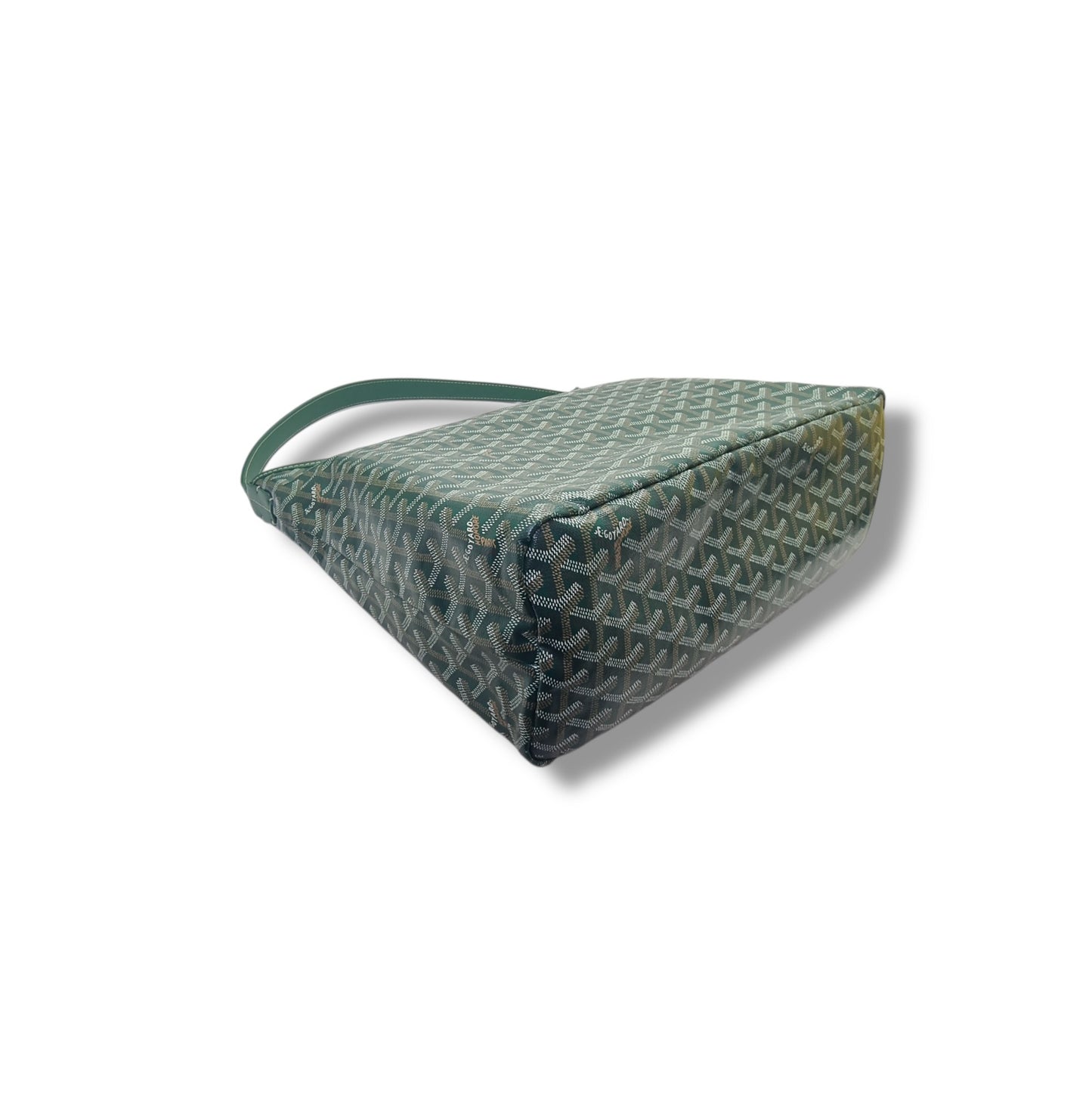 Goyard Boheme Goyardine Canvas & Chevroches Calfskin Hobo Bag Phw (Green)