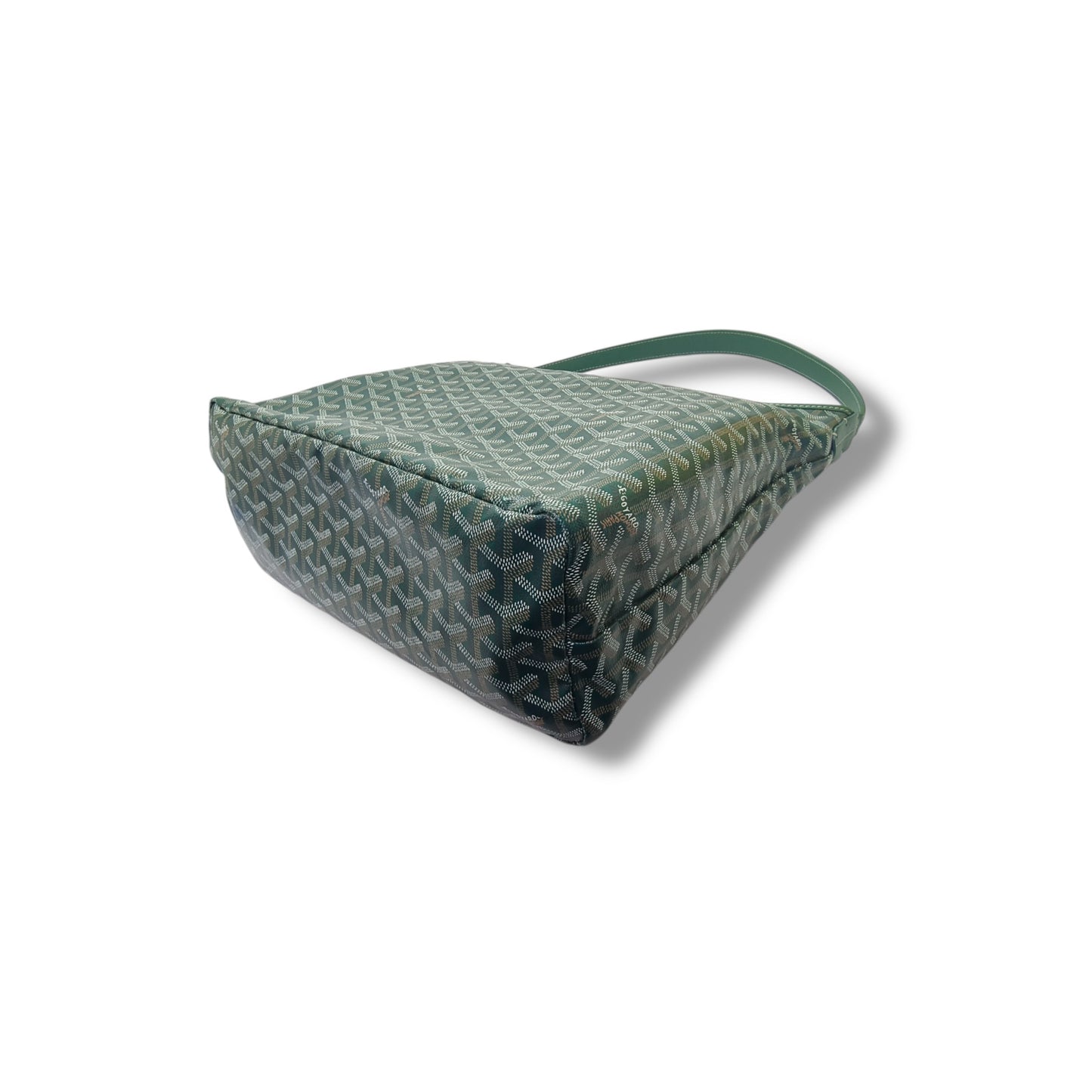 Goyard Boheme Goyardine Canvas & Chevroches Calfskin Hobo Bag Phw (Green)