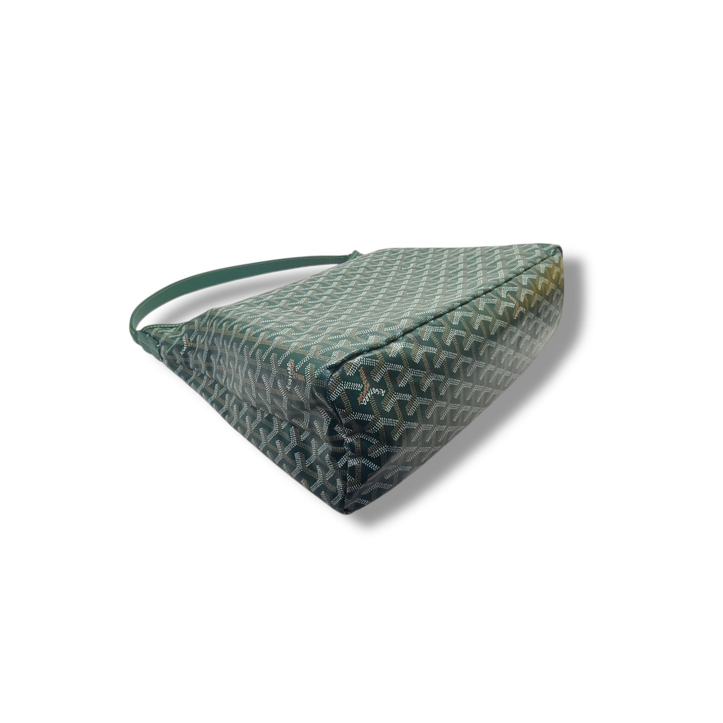 Goyard Boheme Goyardine Canvas & Chevroches Calfskin Hobo Bag Phw (Green)