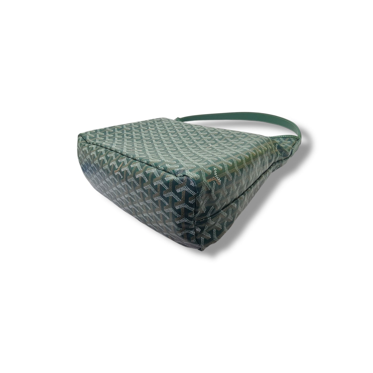 Goyard Boheme Goyardine Canvas & Chevroches Calfskin Hobo Bag Phw (Green)