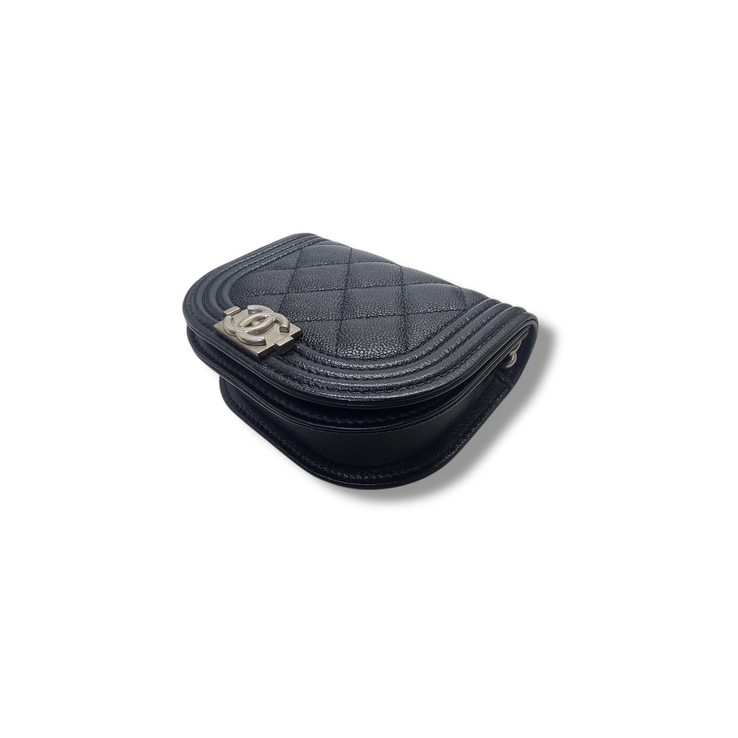 Chanel Boy Curve Mini Caviar Shw (Black)