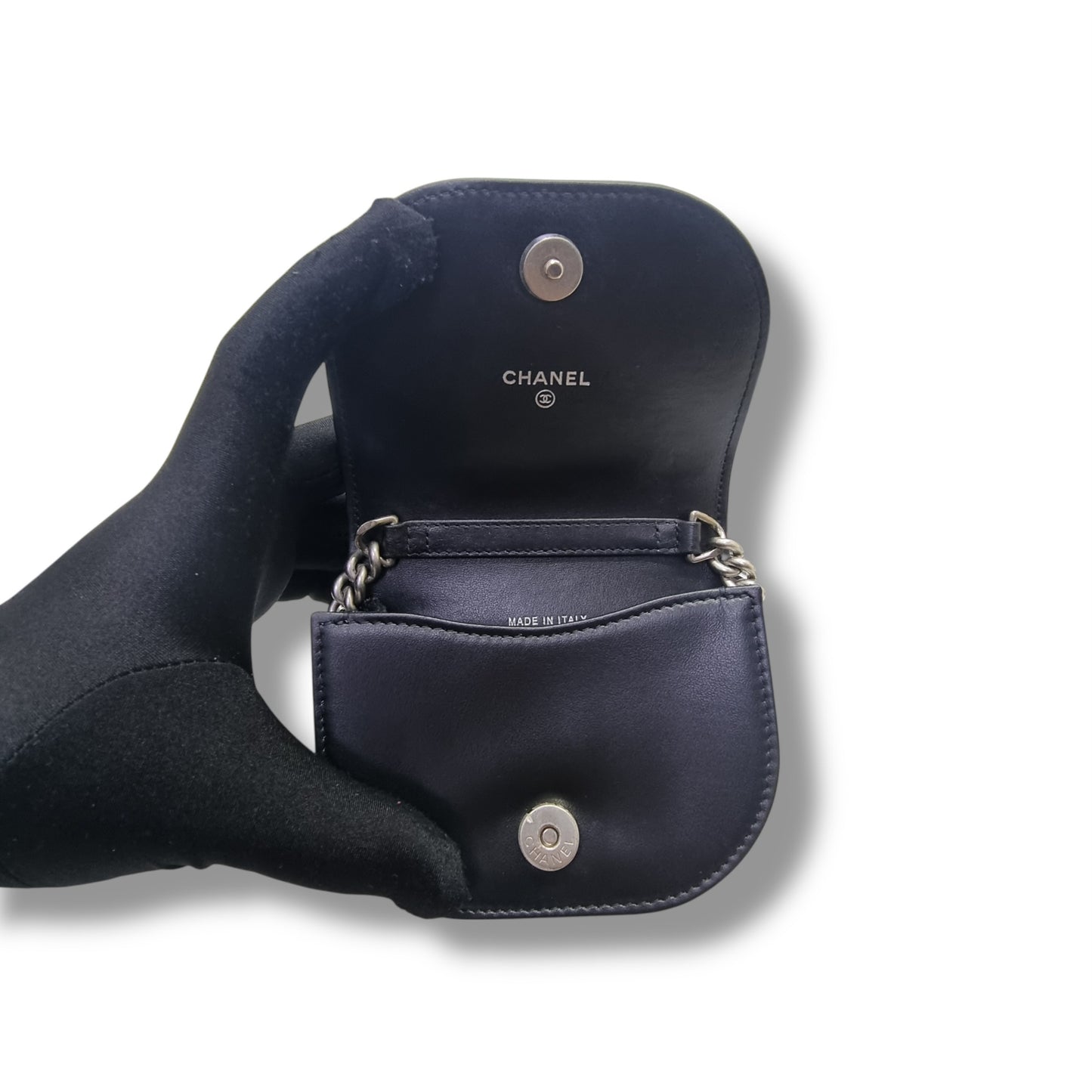 Chanel Boy Curve Mini Caviar Shw (Black)