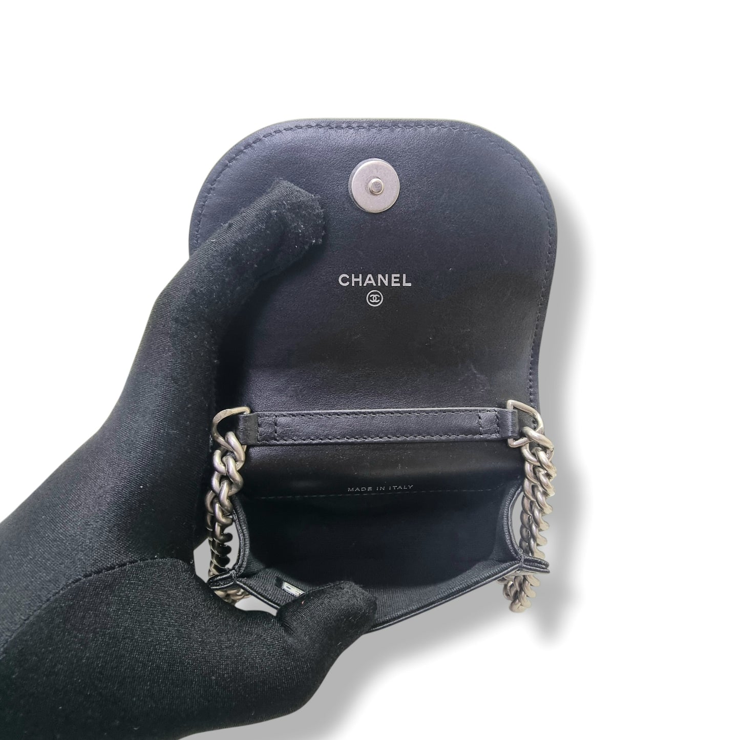Chanel Boy Curve Mini Caviar Shw (Black)