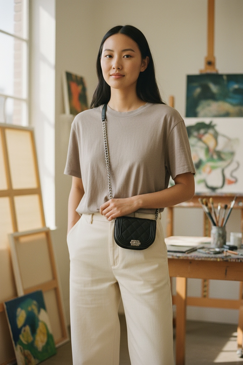 Chanel Boy Curve Mini Caviar Shw (Black)