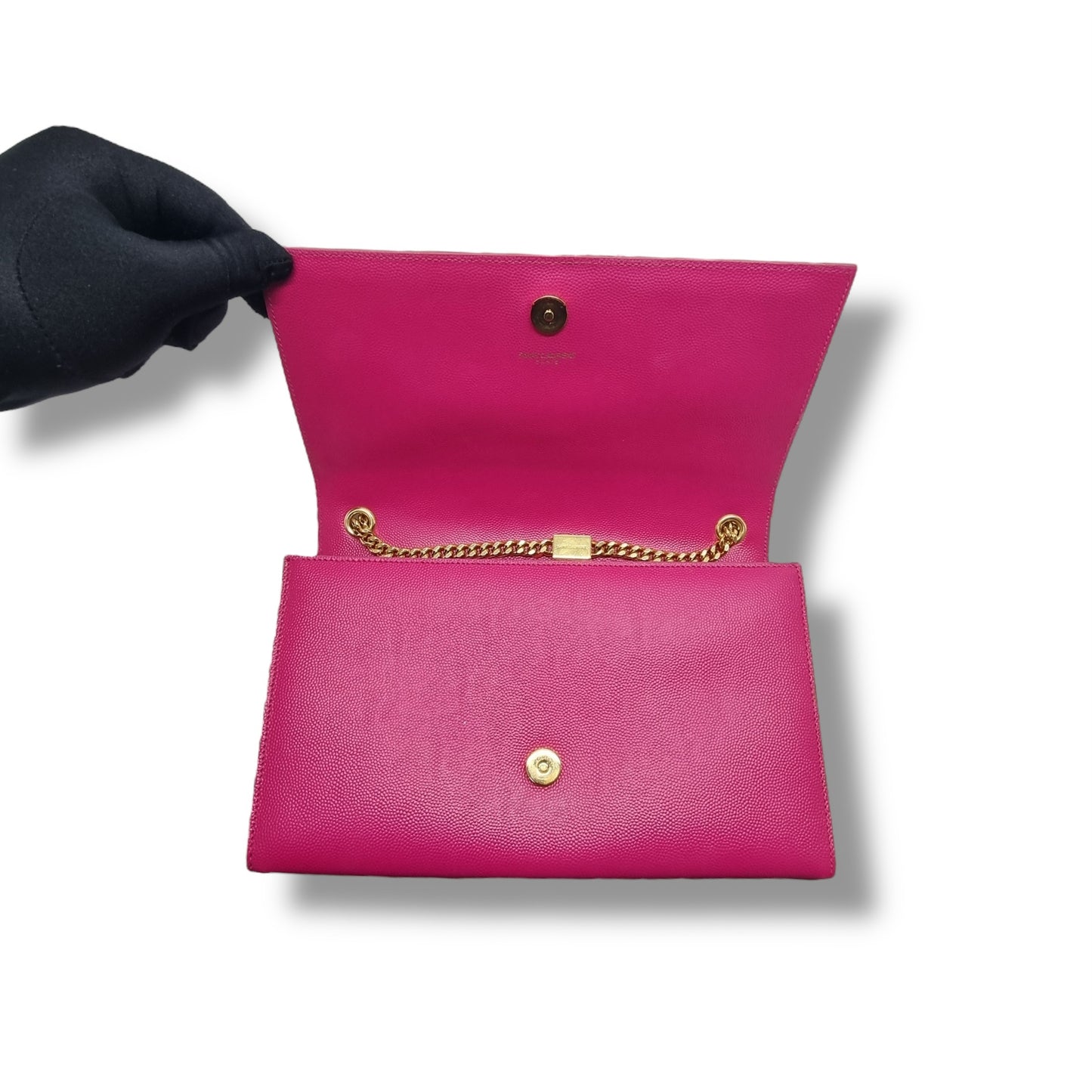 YSL Kate Medium Grained Leather Chain Bag Ghw (Pink)