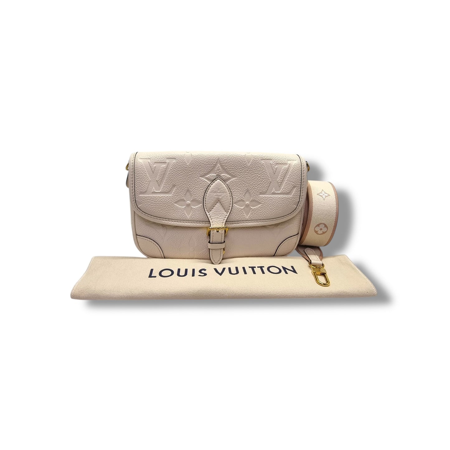 Louis Vuitton Diane PM Monogram Empreinte Creme Ghw