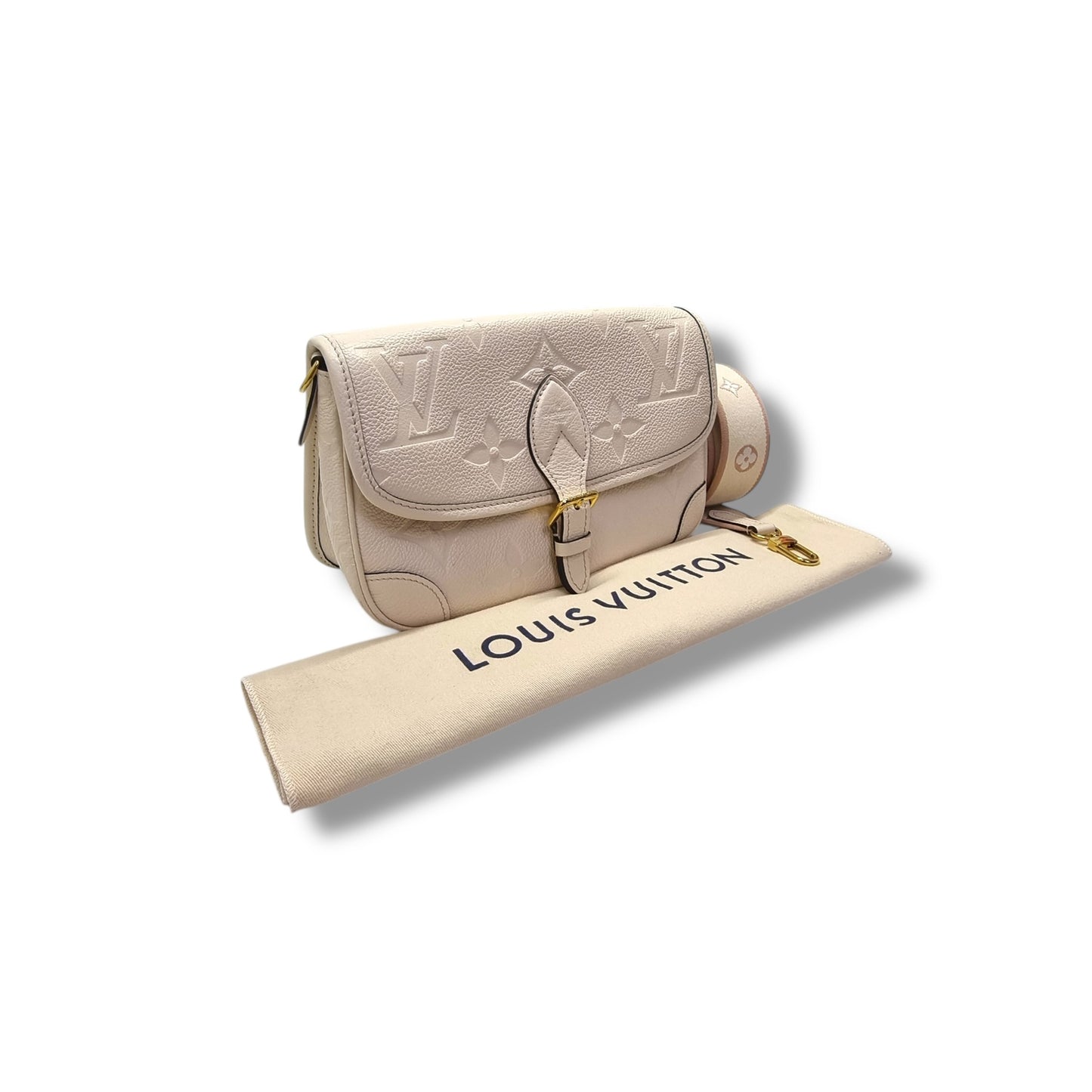 Louis Vuitton Diane PM Monogram Empreinte Creme Ghw