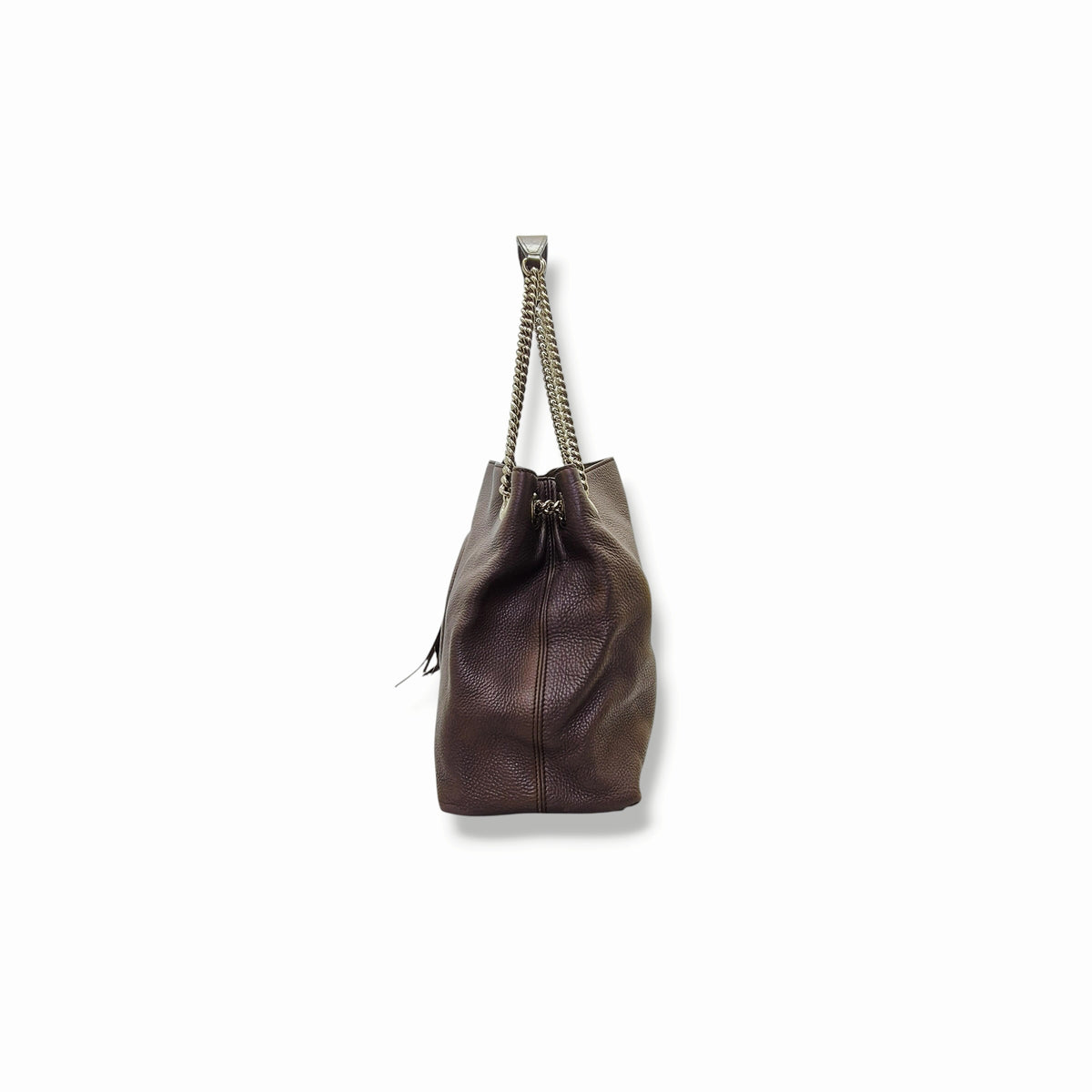 Gucci Soho GG Interlocking Leather Shoulder Bag Ghw (Brown)