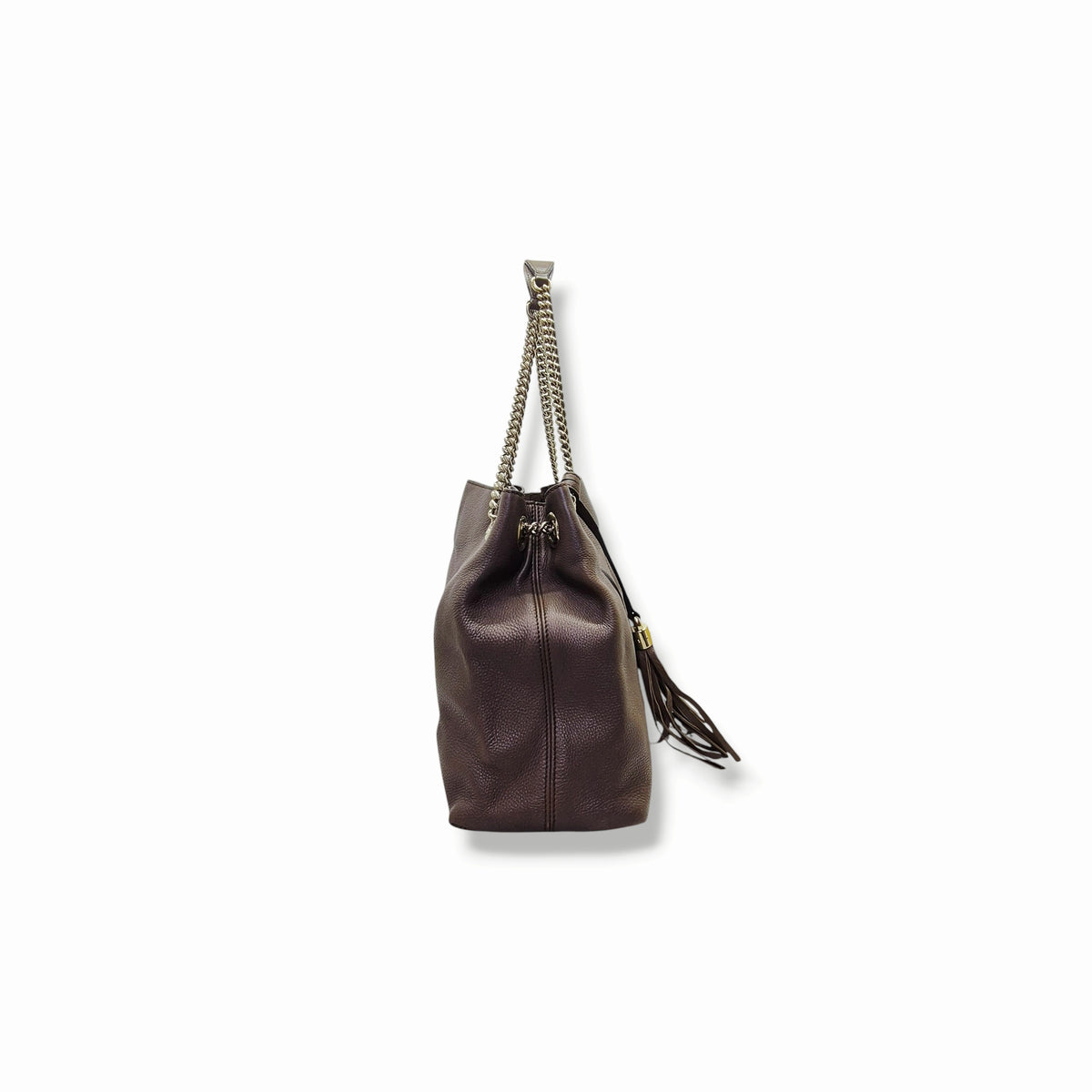 Gucci Soho GG Interlocking Leather Shoulder Bag Ghw (Brown)