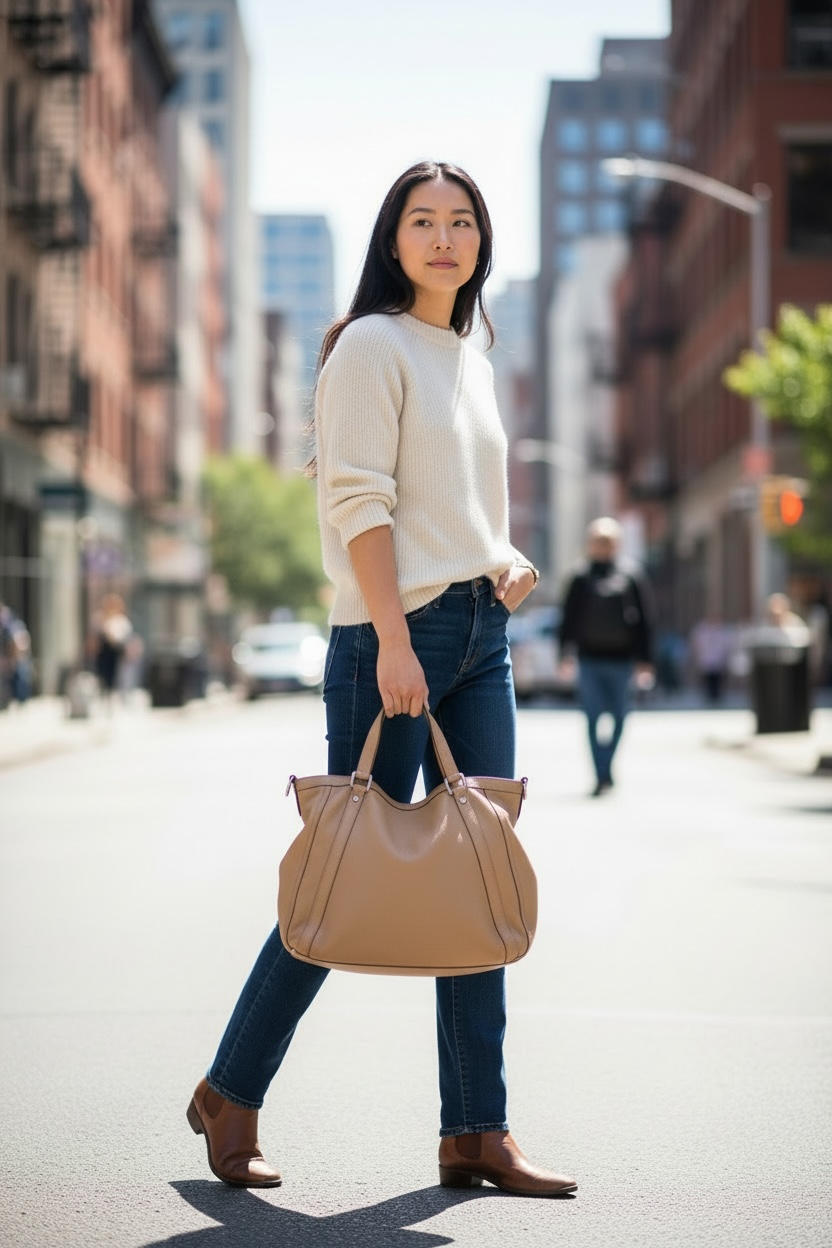 Gucci Abbey Leather Hobo Bag Shw (Brown)