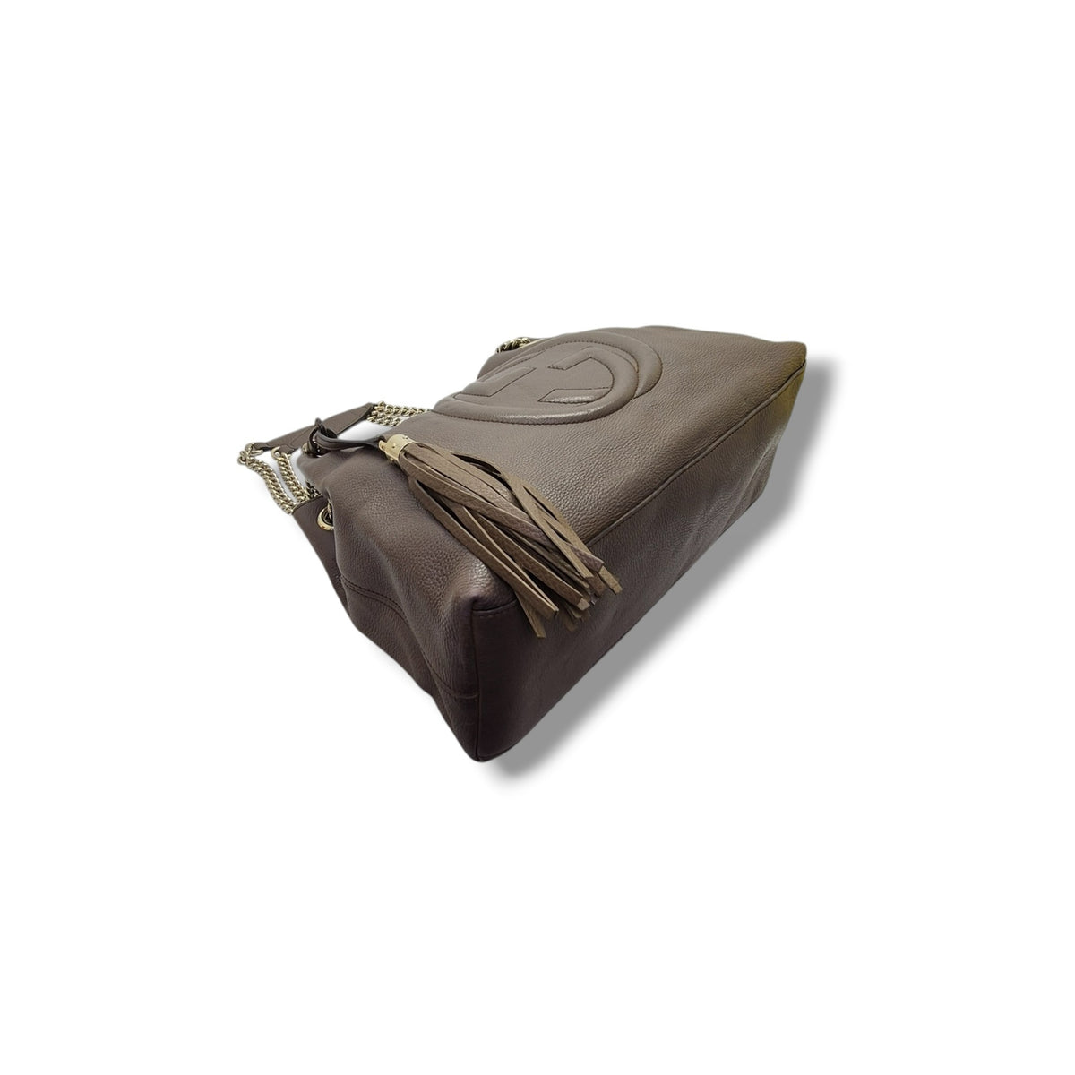 Gucci Soho GG Interlocking Leather Shoulder Bag Ghw (Brown)