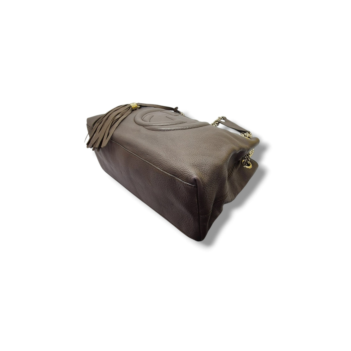 Gucci Soho GG Interlocking Leather Shoulder Bag Ghw (Brown)