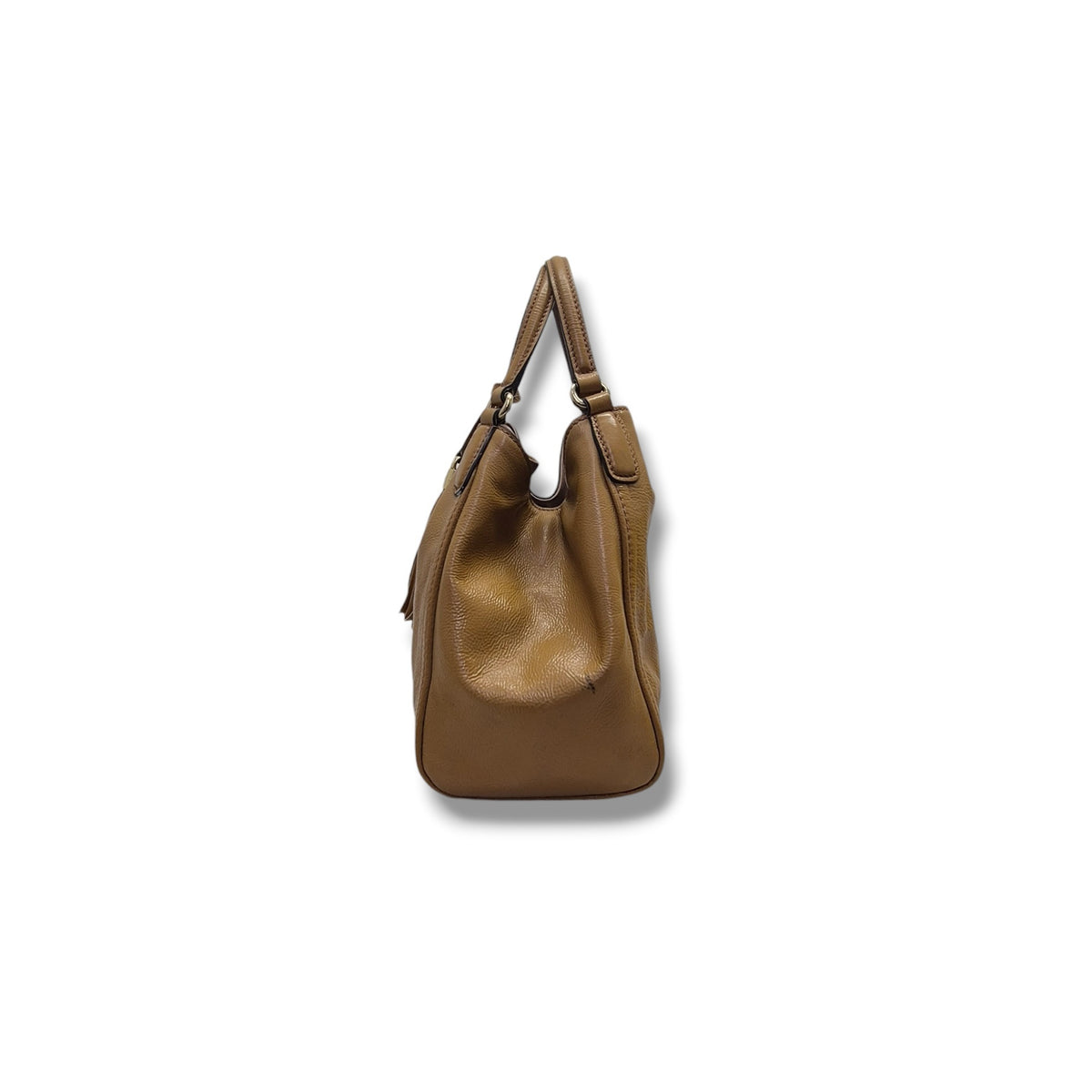 Gucci Soho GG Interlocking Small Leather Tote Ghw (Light Brown)