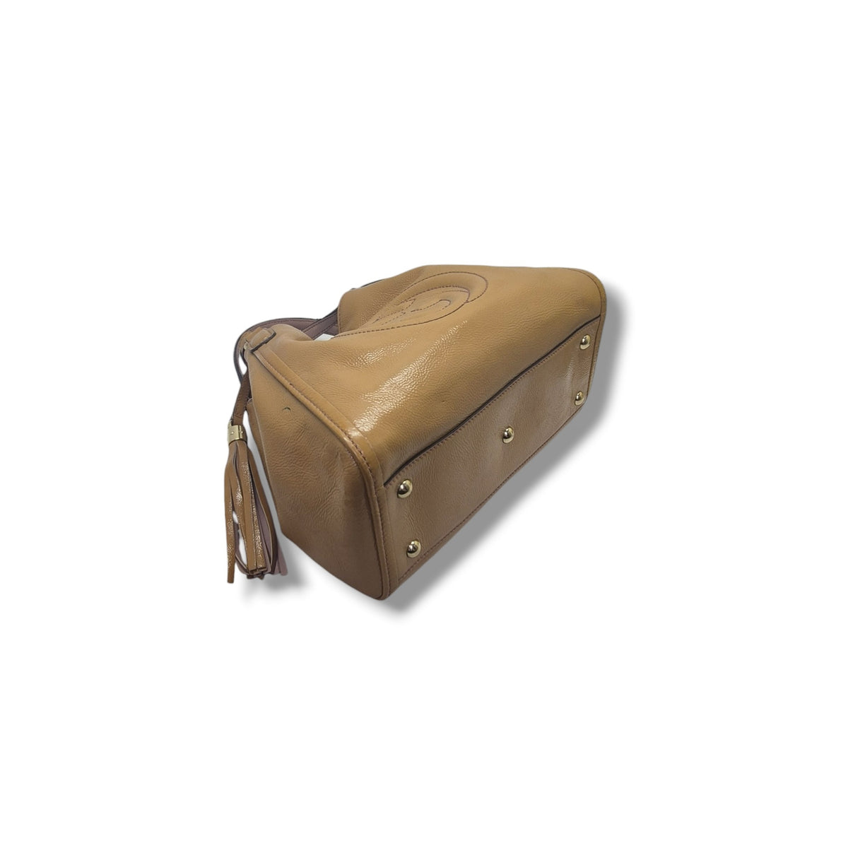Gucci Soho GG Interlocking Small Leather Tote Ghw (Light Brown)