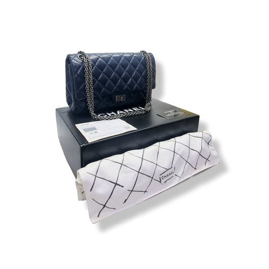 Chanel 2.55 Reissue 266 Lambskin Shw (Navy Blue)