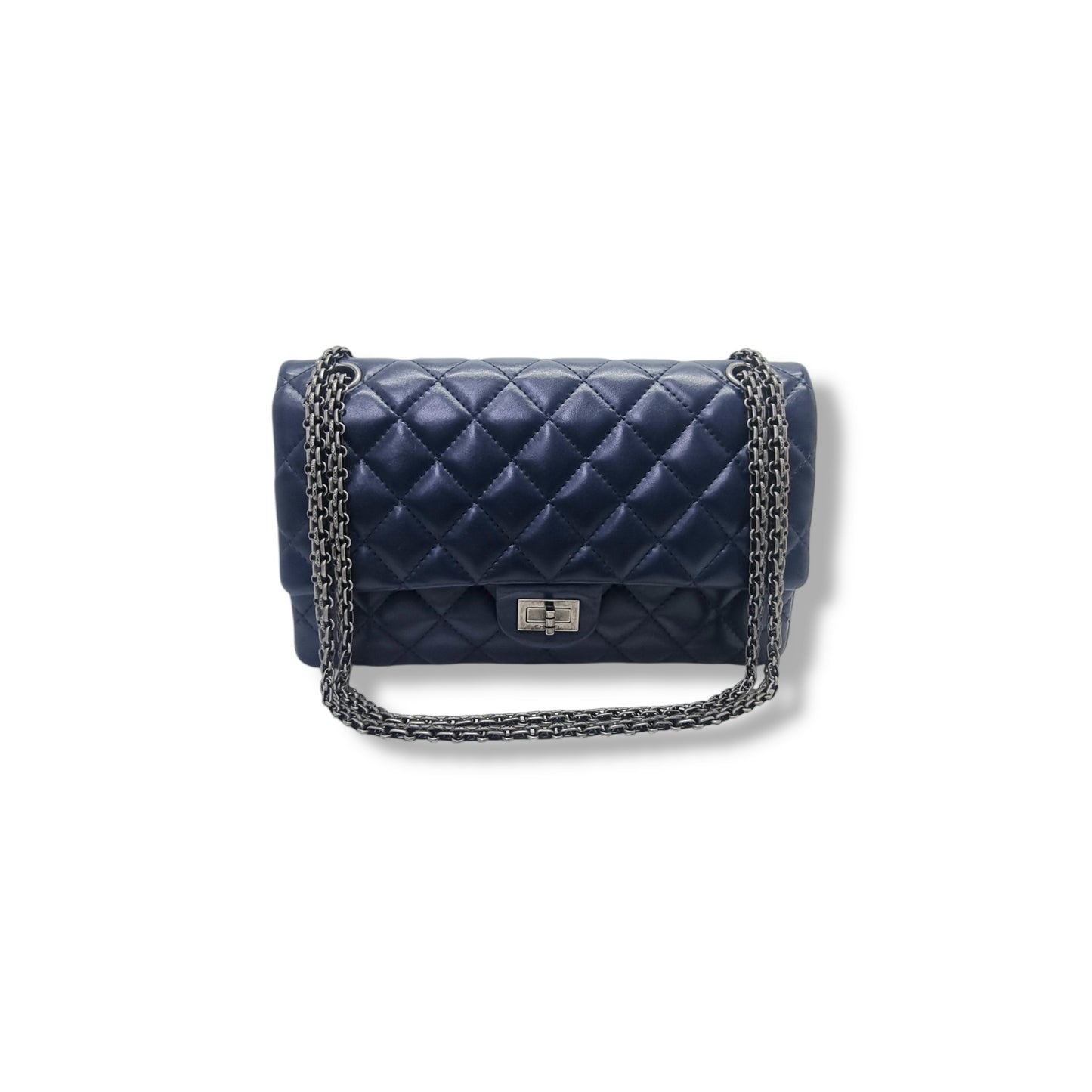 Chanel 2.55 Reissue 266 Lambskin Shw (Navy Blue)
