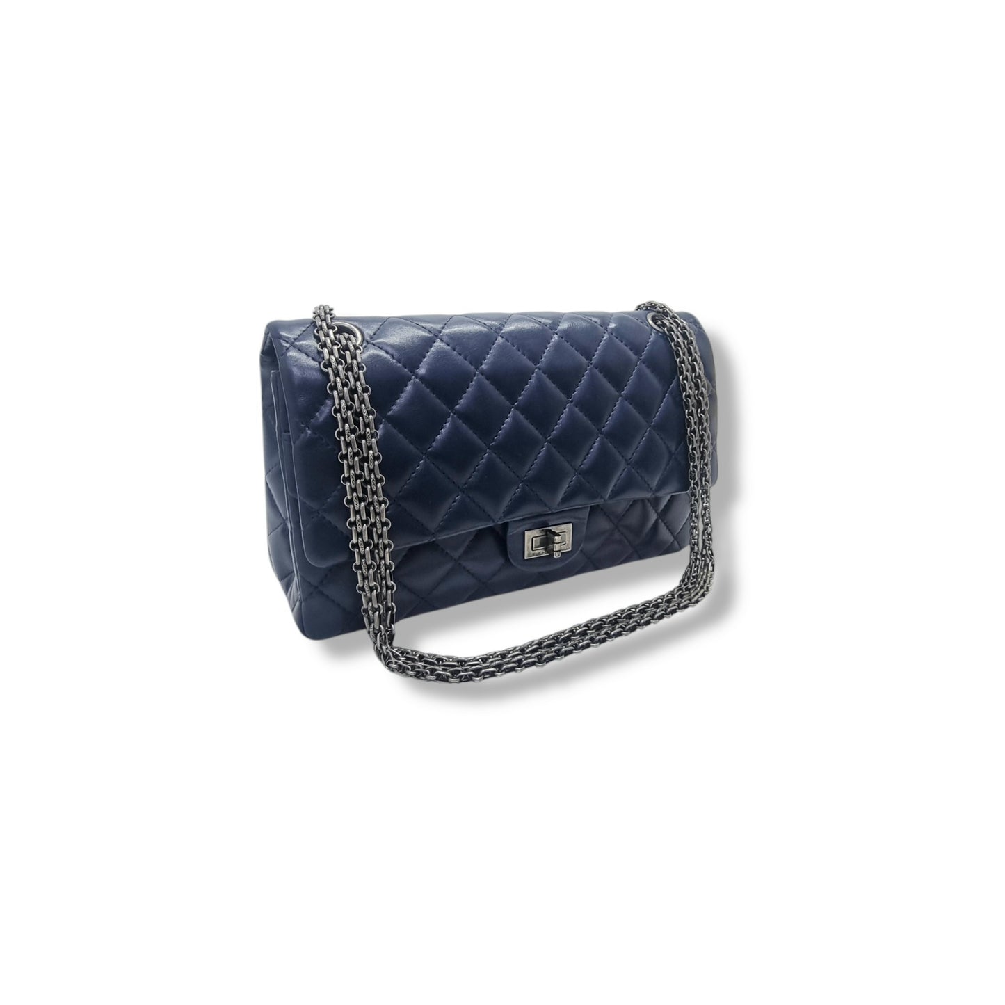 Chanel 2.55 Reissue 266 Lambskin Shw (Navy Blue)