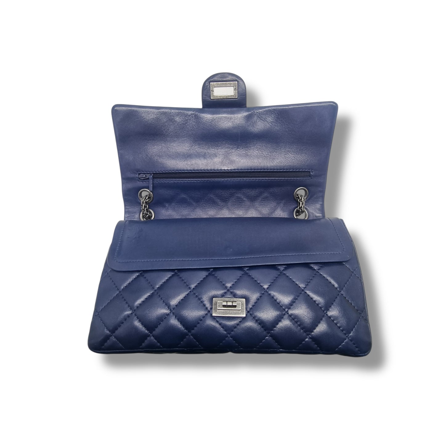 Chanel 2.55 Reissue 266 Lambskin Shw (Navy Blue)
