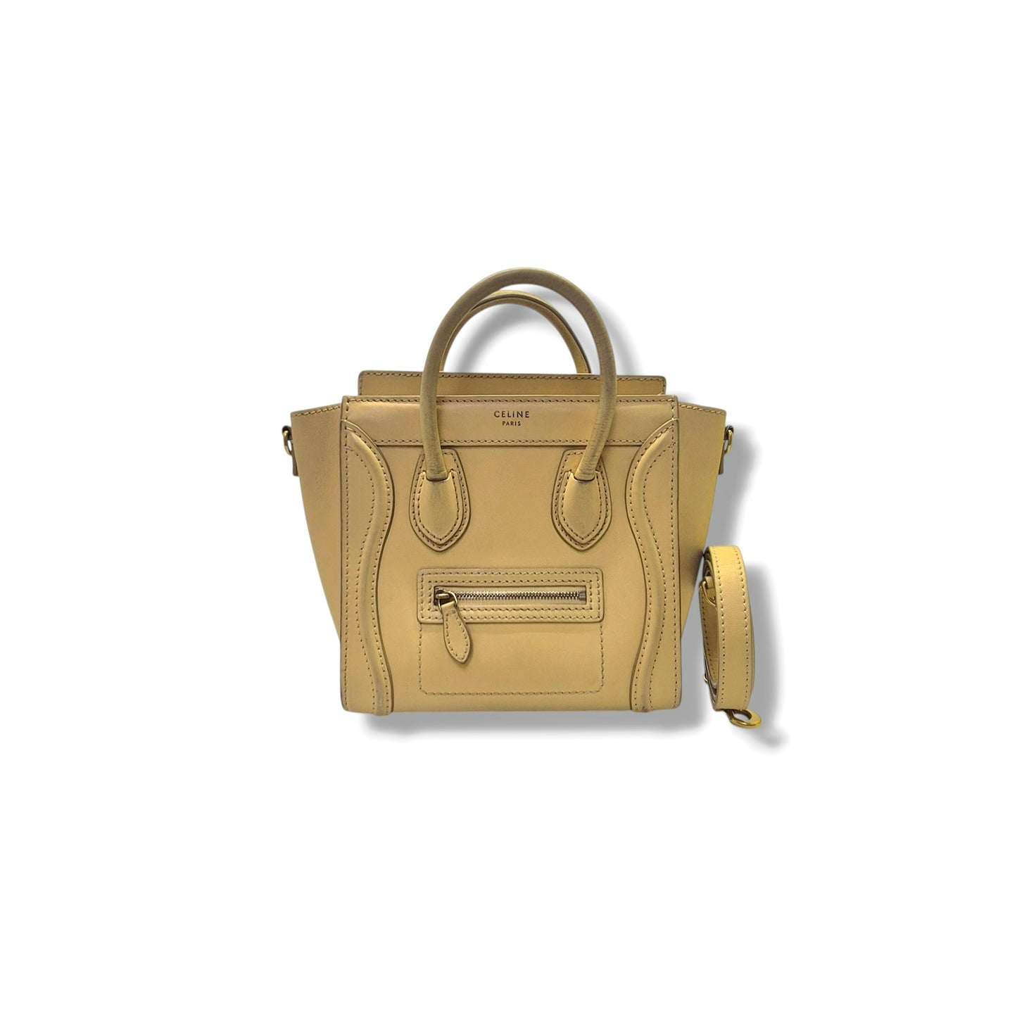 Celine Nano Luggage Leather Tote bag Ghw (Yellow)