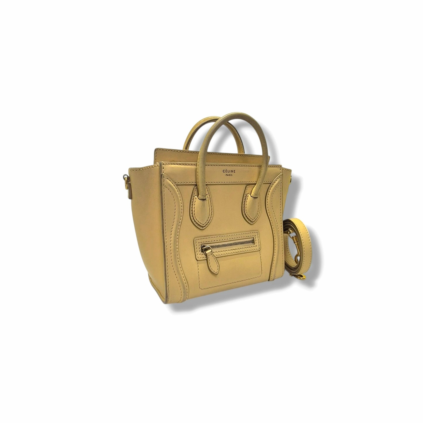Celine Nano Luggage Leather Tote bag Ghw (Yellow)