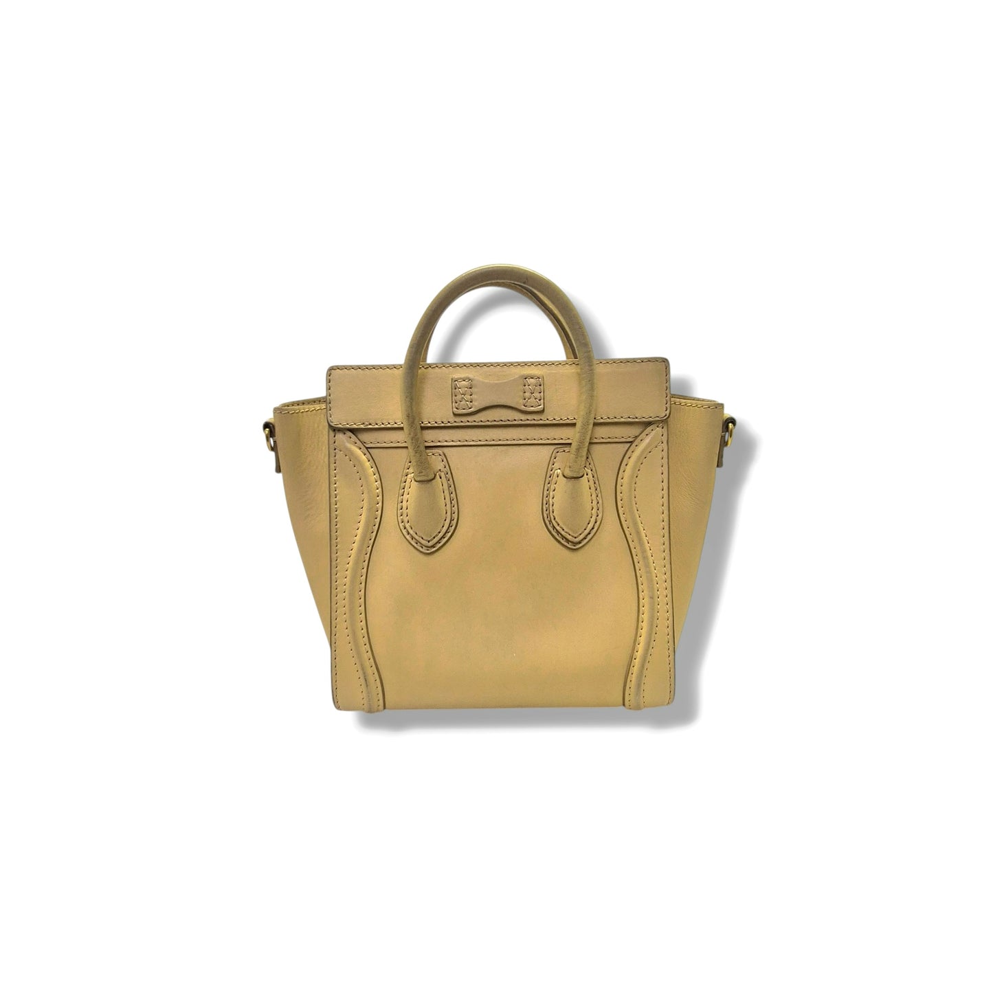 Celine Nano Luggage Leather Tote bag Ghw (Yellow)