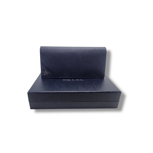 Prada 2MV836 Saffiano Leather Bifold Wallet ( Blue)