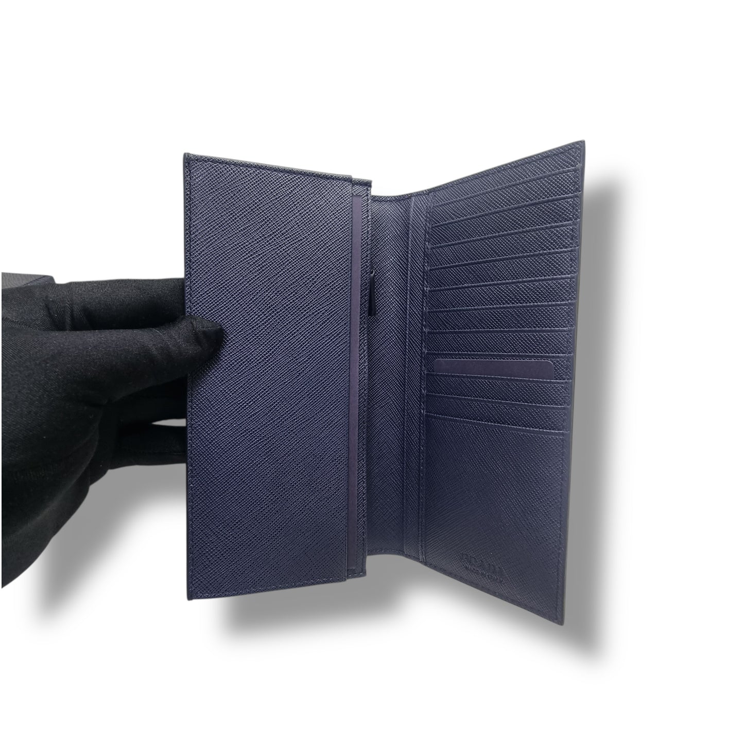 Prada 2MV836 Saffiano Leather Bifold Wallet ( Blue)