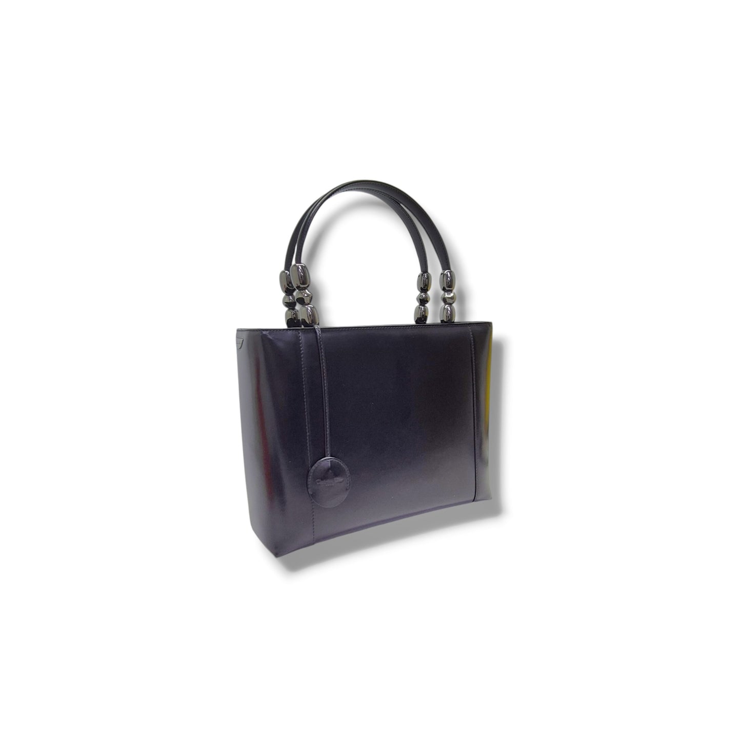 Christian Dior Malice Pearl Top Handle Leather Bag Shw (Black)