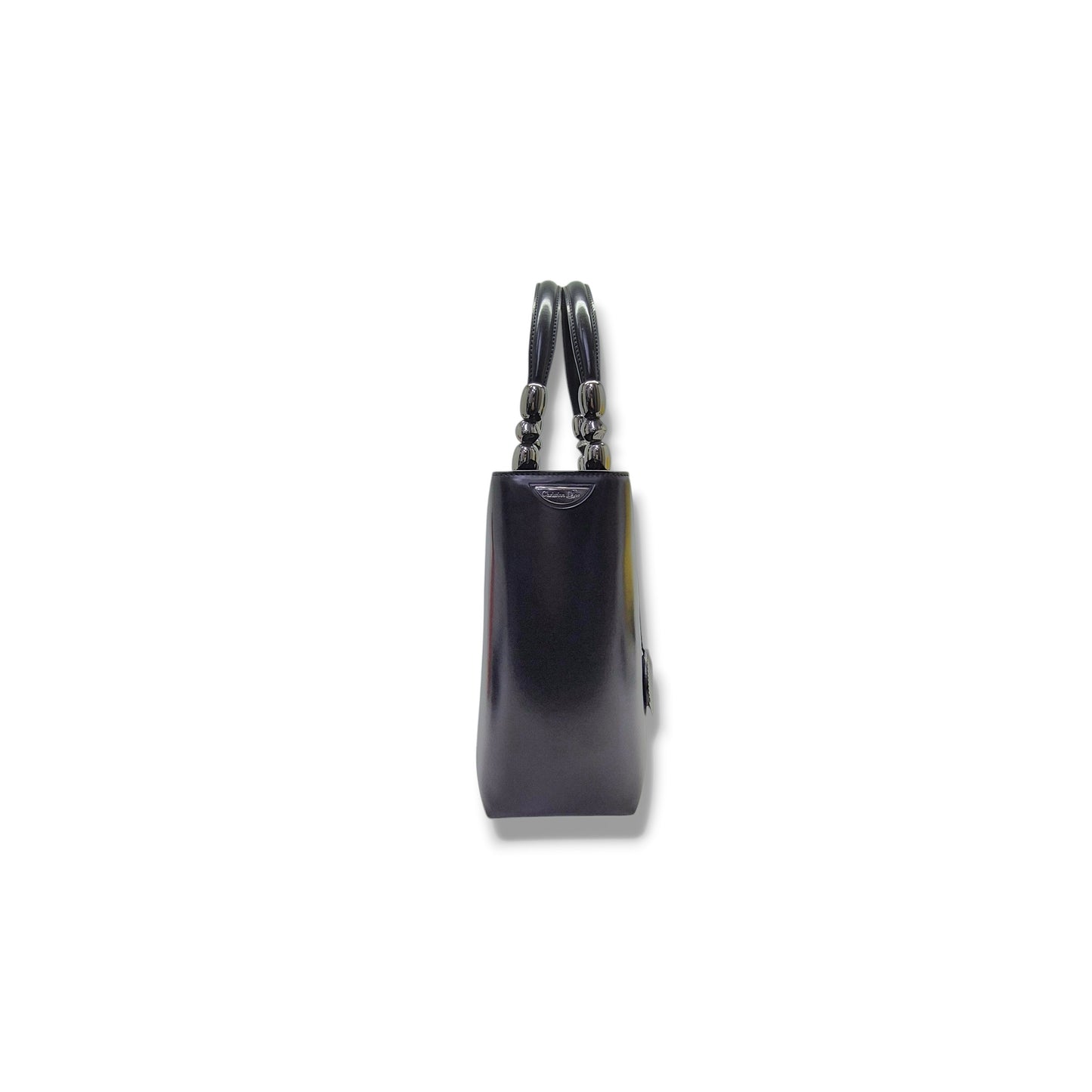 Christian Dior Malice Pearl Top Handle Leather Bag Shw (Black)
