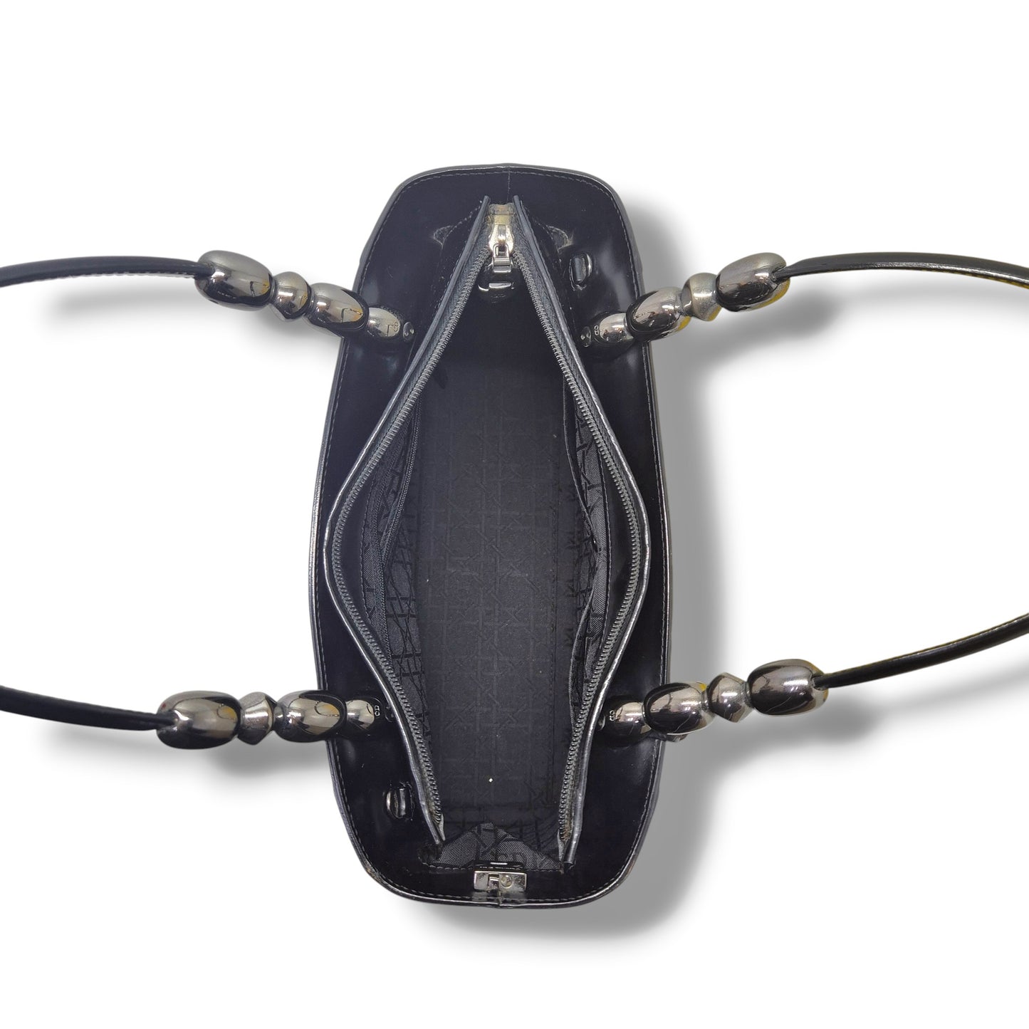 Christian Dior Malice Pearl Top Handle Leather Bag Shw (Black)