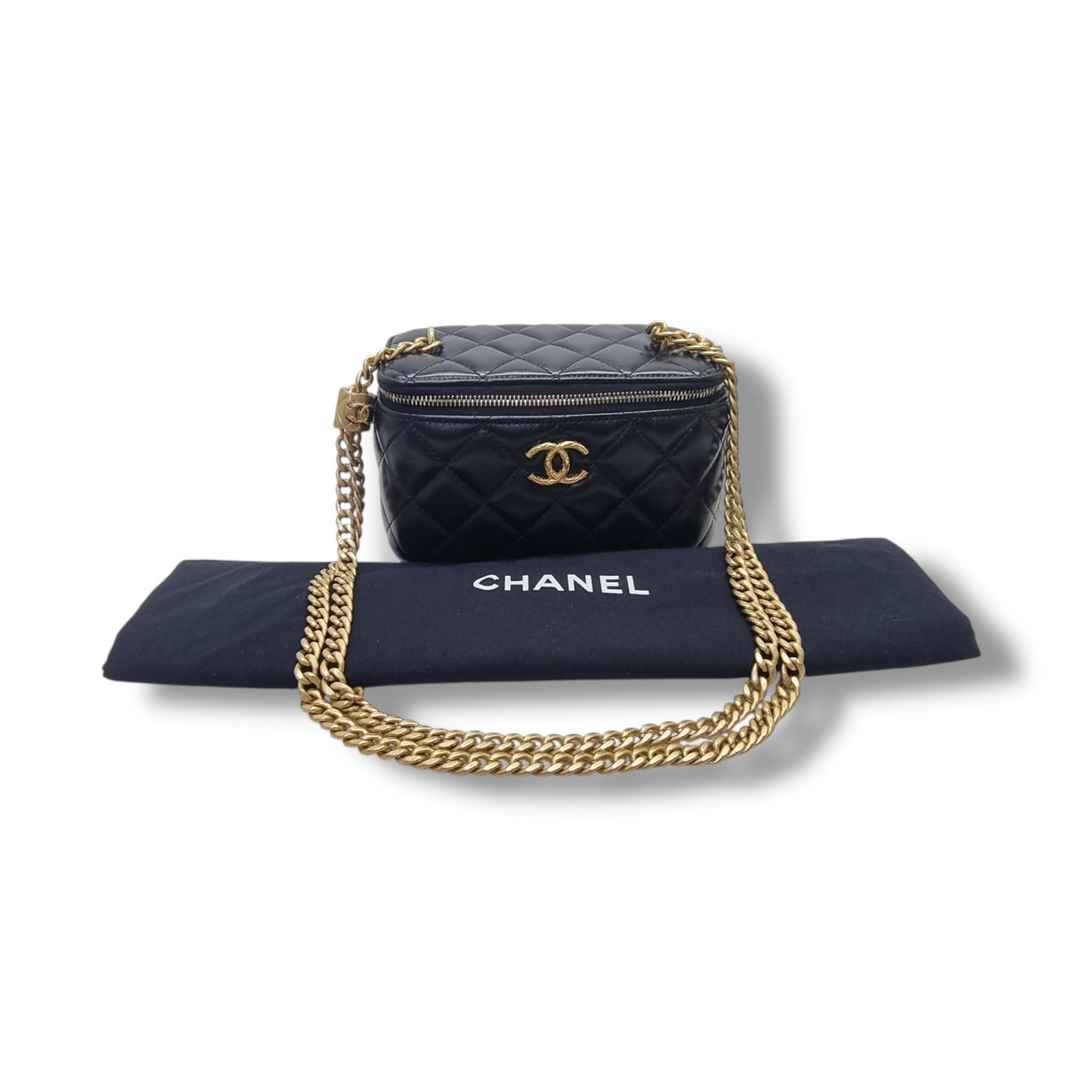 Chanel Vanity Case Lambskin Ghw (Black)