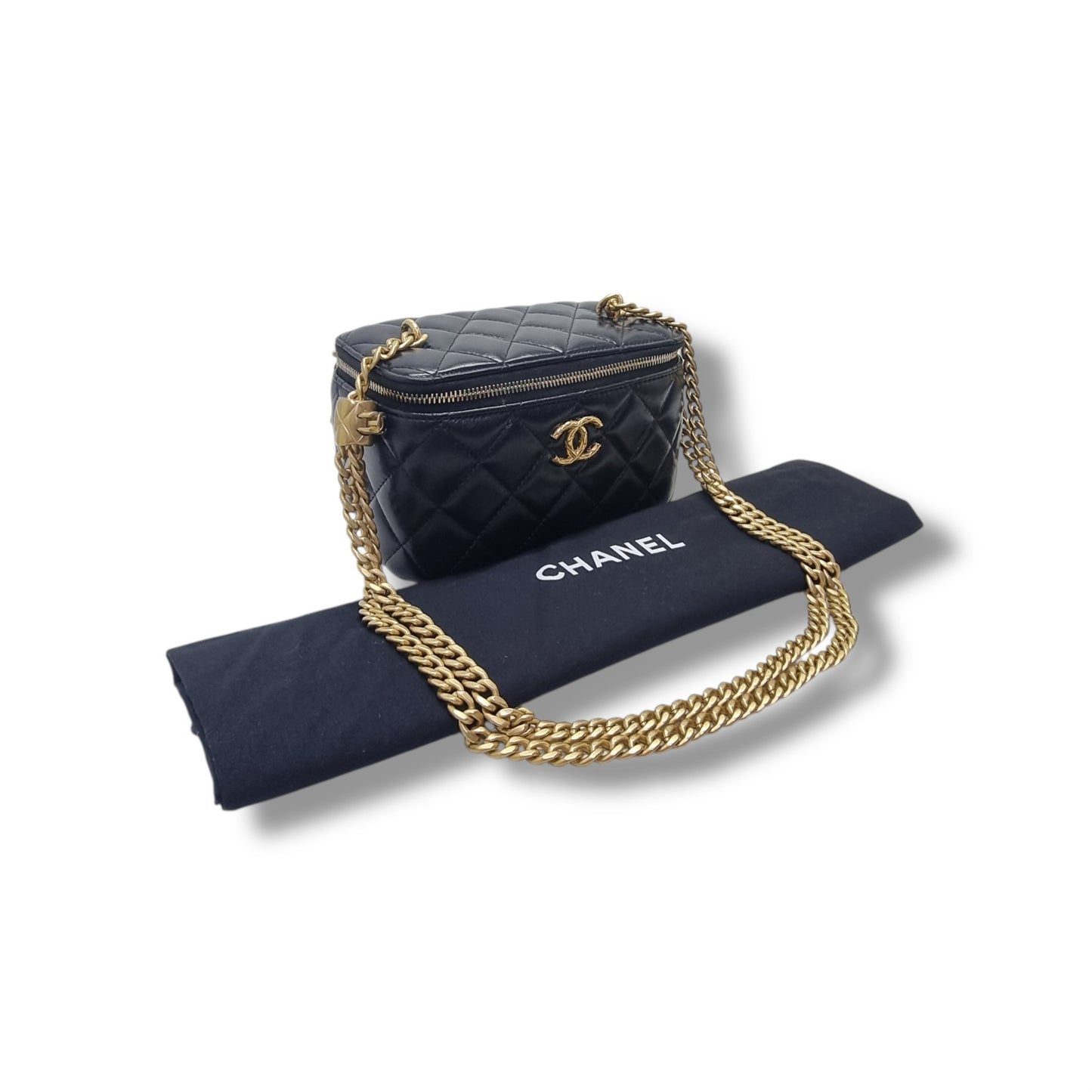 Chanel Vanity Case Lambskin Ghw (Black)