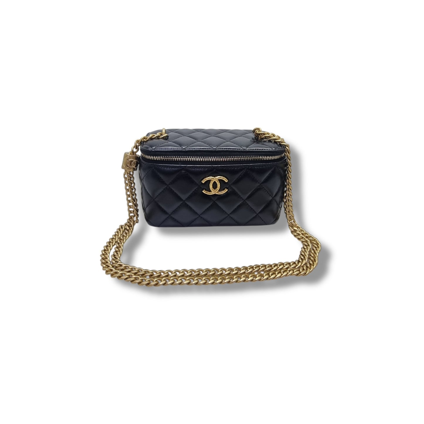 Chanel Vanity Case Lambskin Ghw (Black)